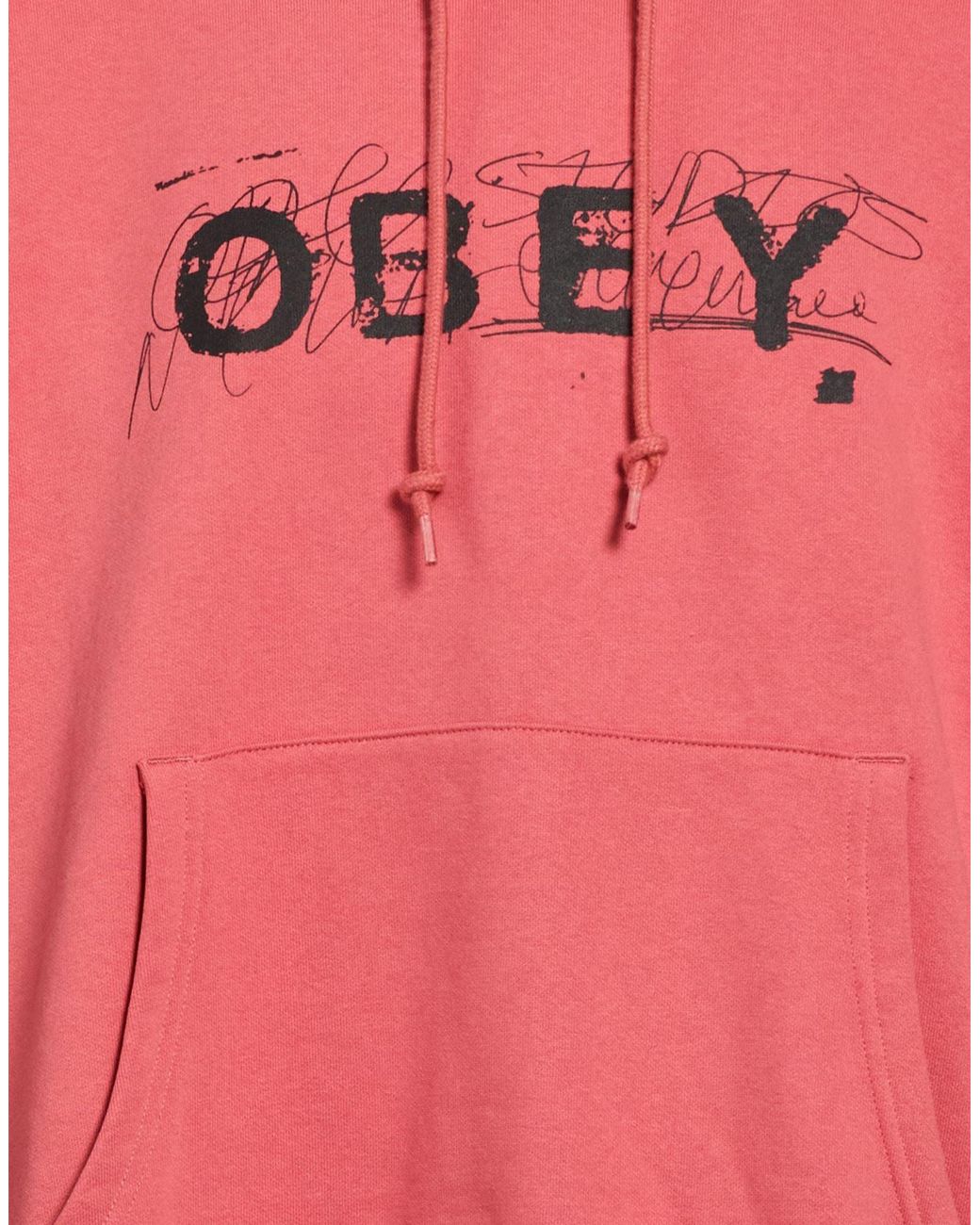 Obey Red Sweatshirt Cotton, Polyester for men