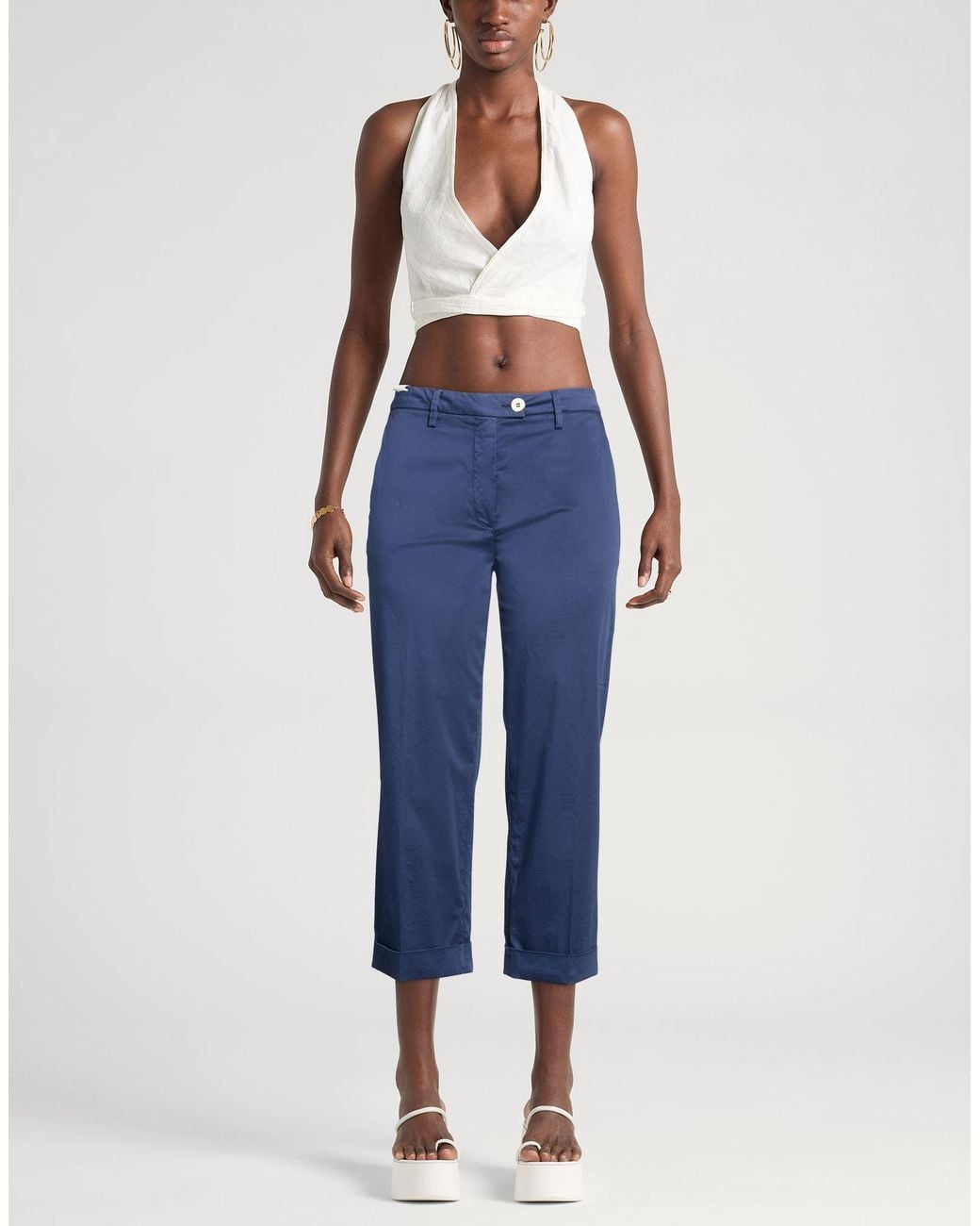 RE_HASH Blue Pants Cotton, Elastane