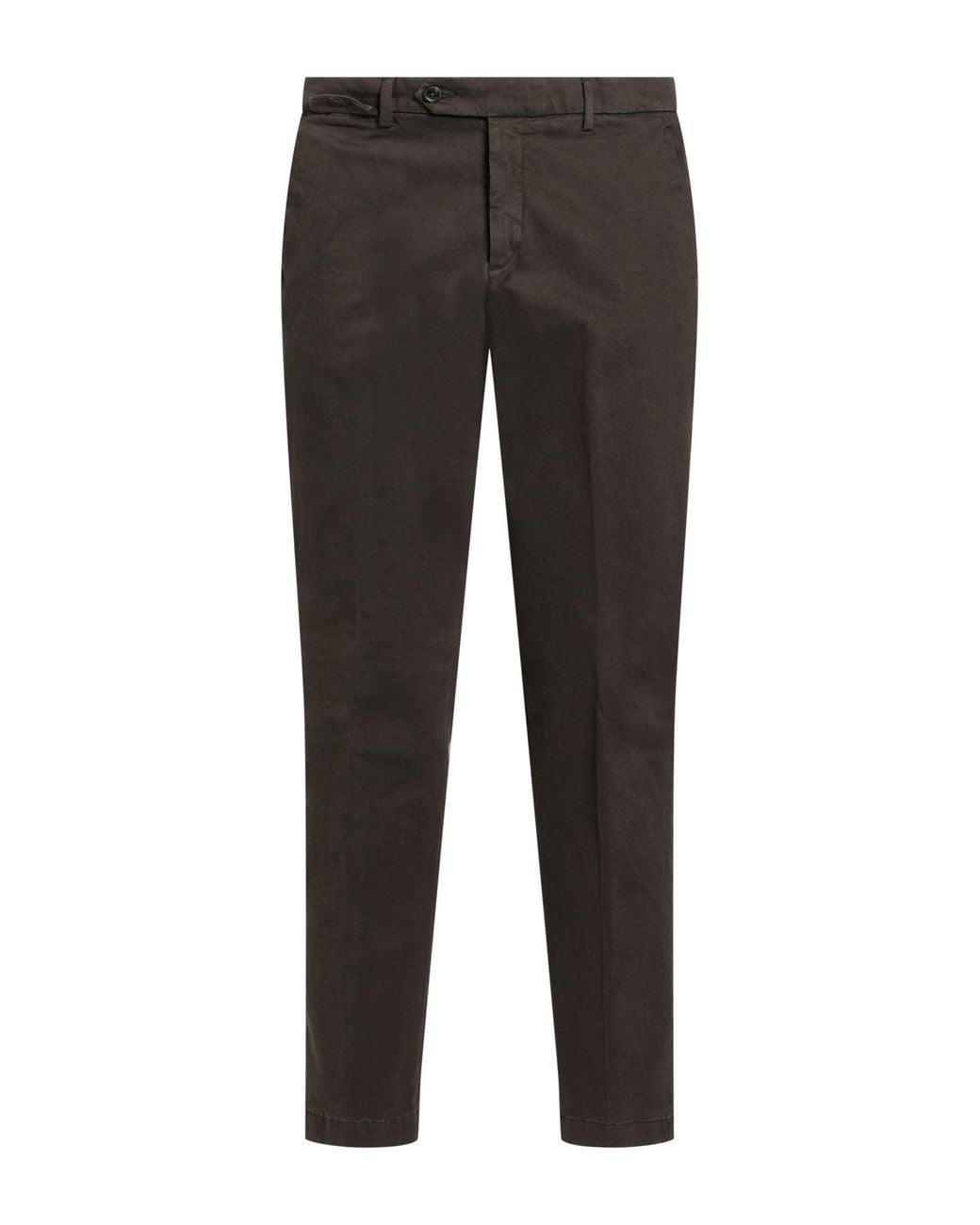 Paoloni Gray Military Pants Cotton, Elastane for men