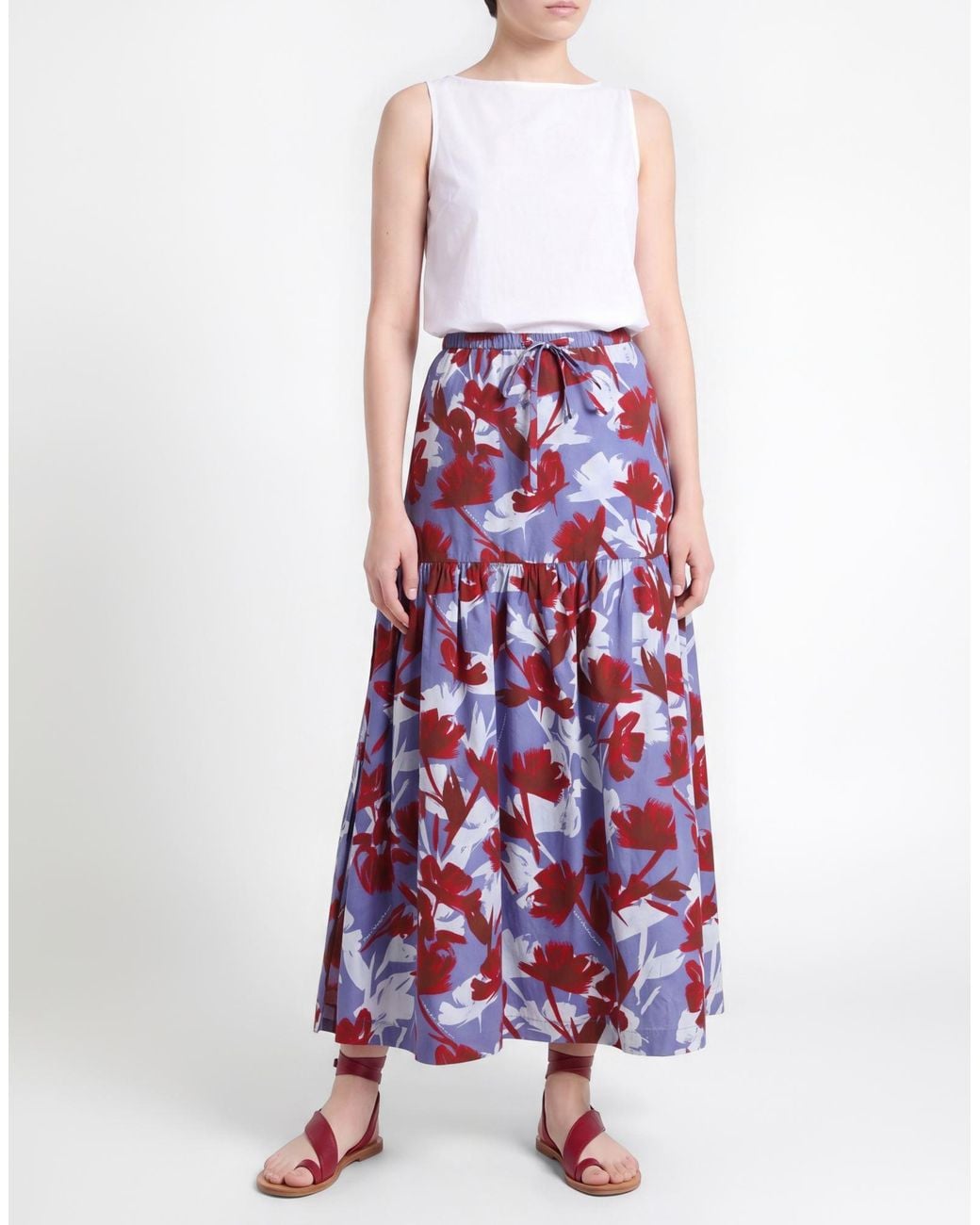 ALESSIA SANTI Red Maxi Skirt