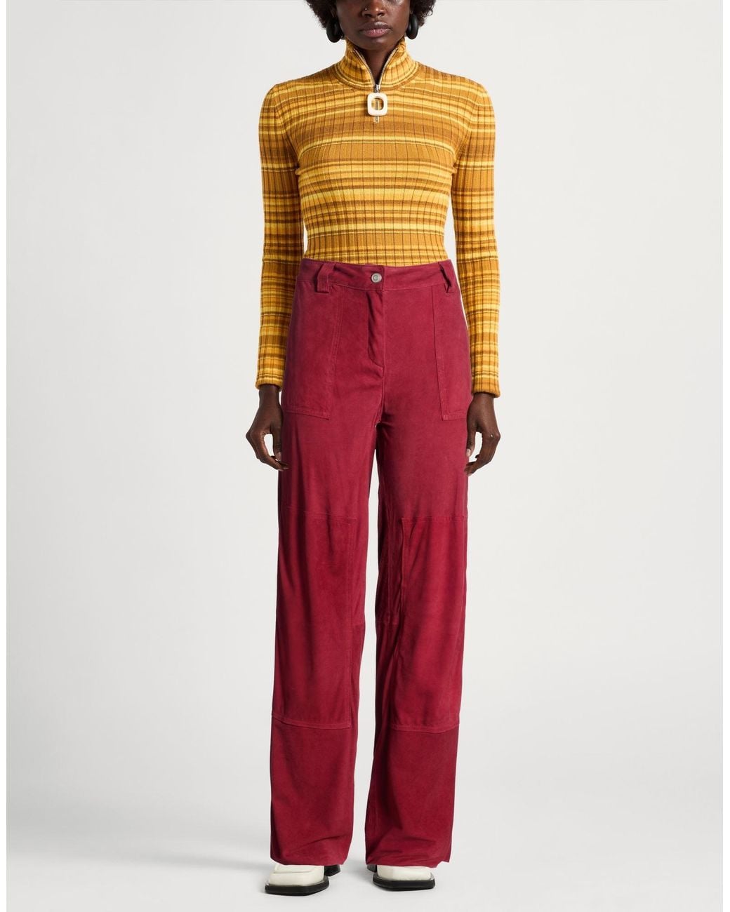 Giorgio Brato Red Pants Leather