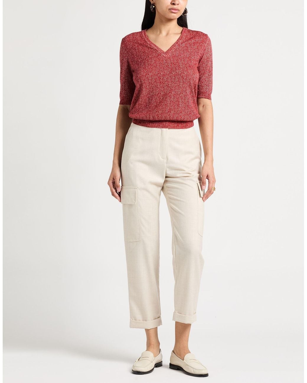 Eleventy Natural Pants Wool, Polyamide, Metallic Fiber