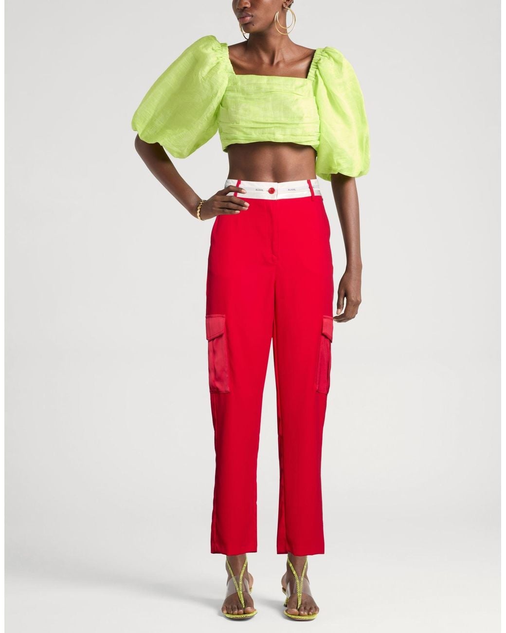 Blugirl Blumarine Red Pants Polyester