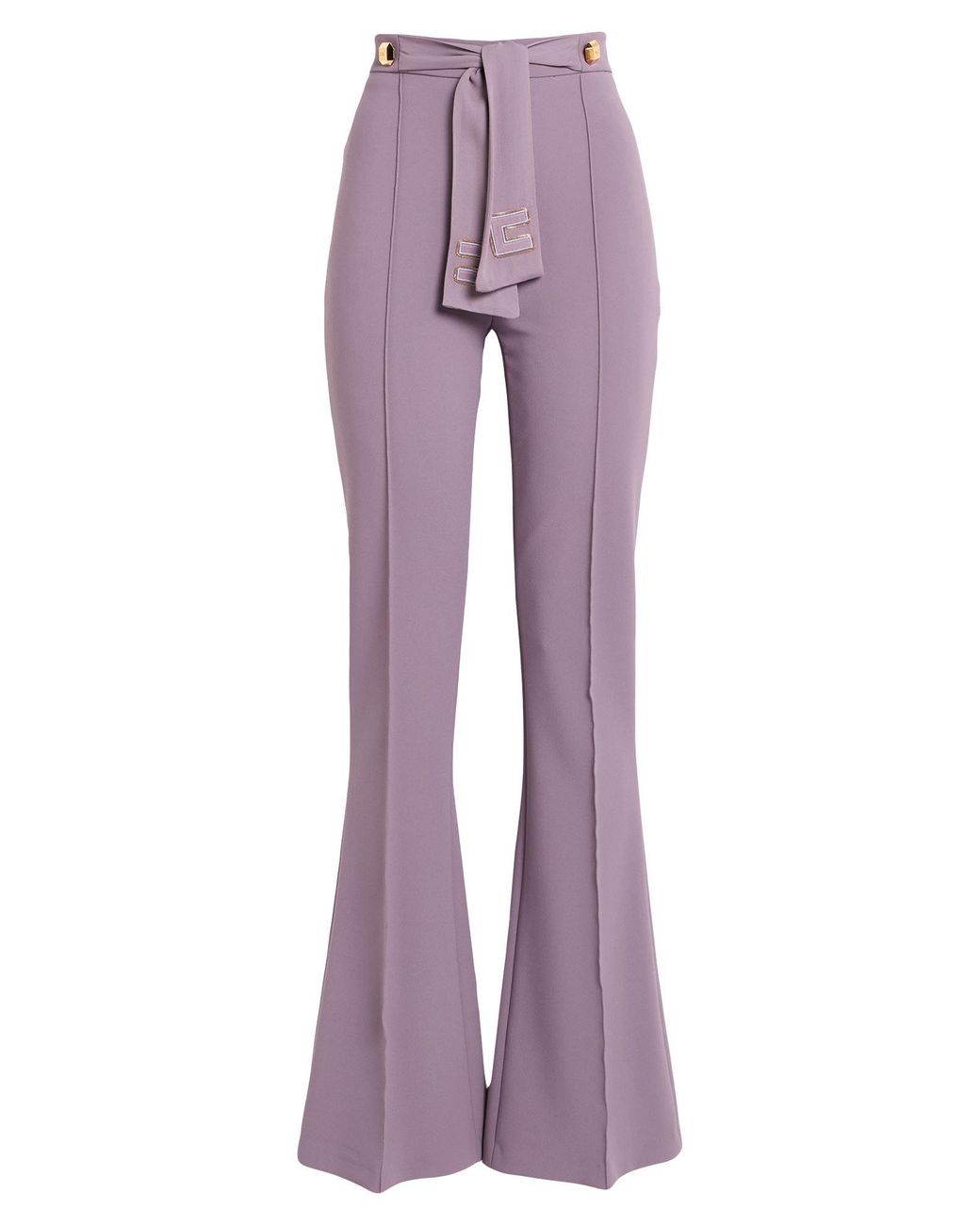 Elisabetta Franchi Purple Pants Polyester, Elastane