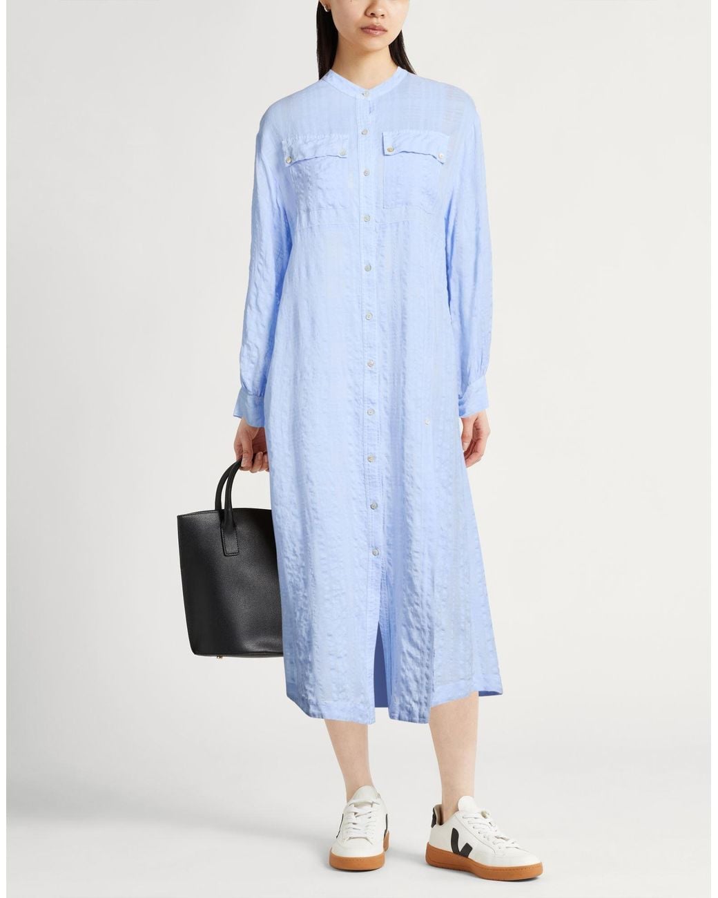 120% Lino Blue Midi Dresses