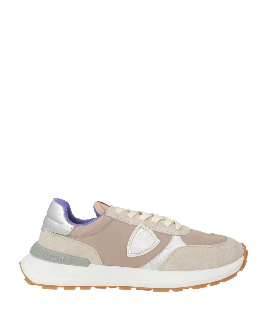 Philippe Model White Sneakers Leather, Textile Fibers