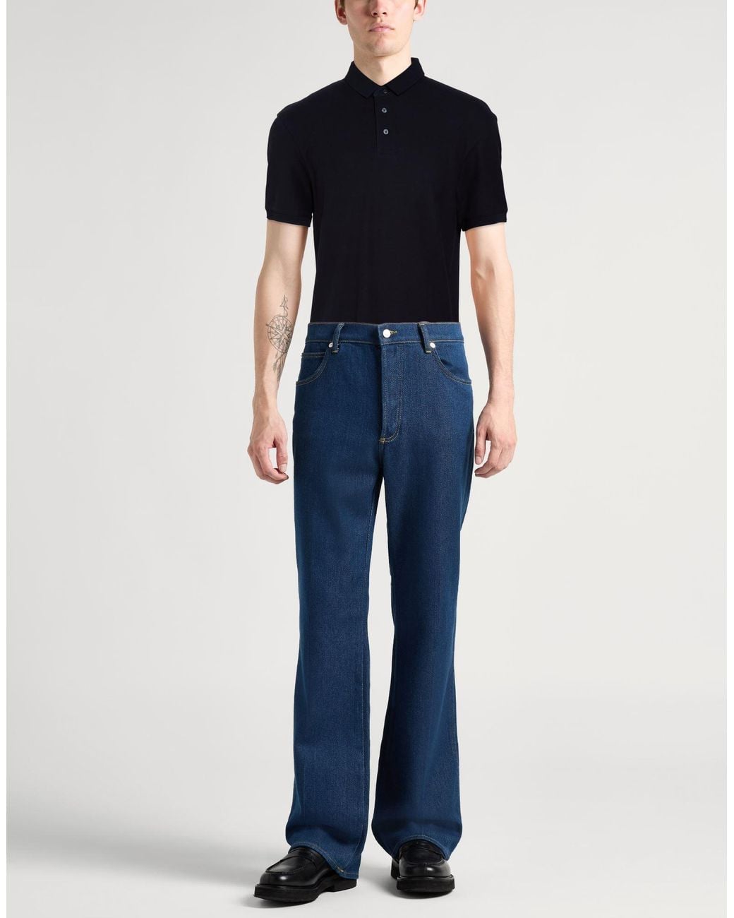 Emporio Armani Black Midnight Polo Shirt Cotton for men