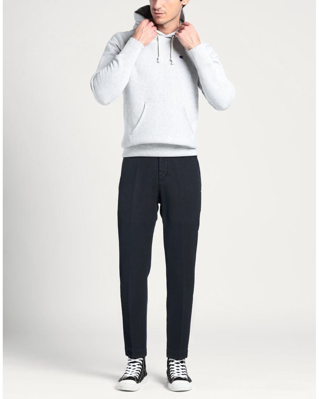 Entre Amis Blue Pants Cotton, Elastane for men