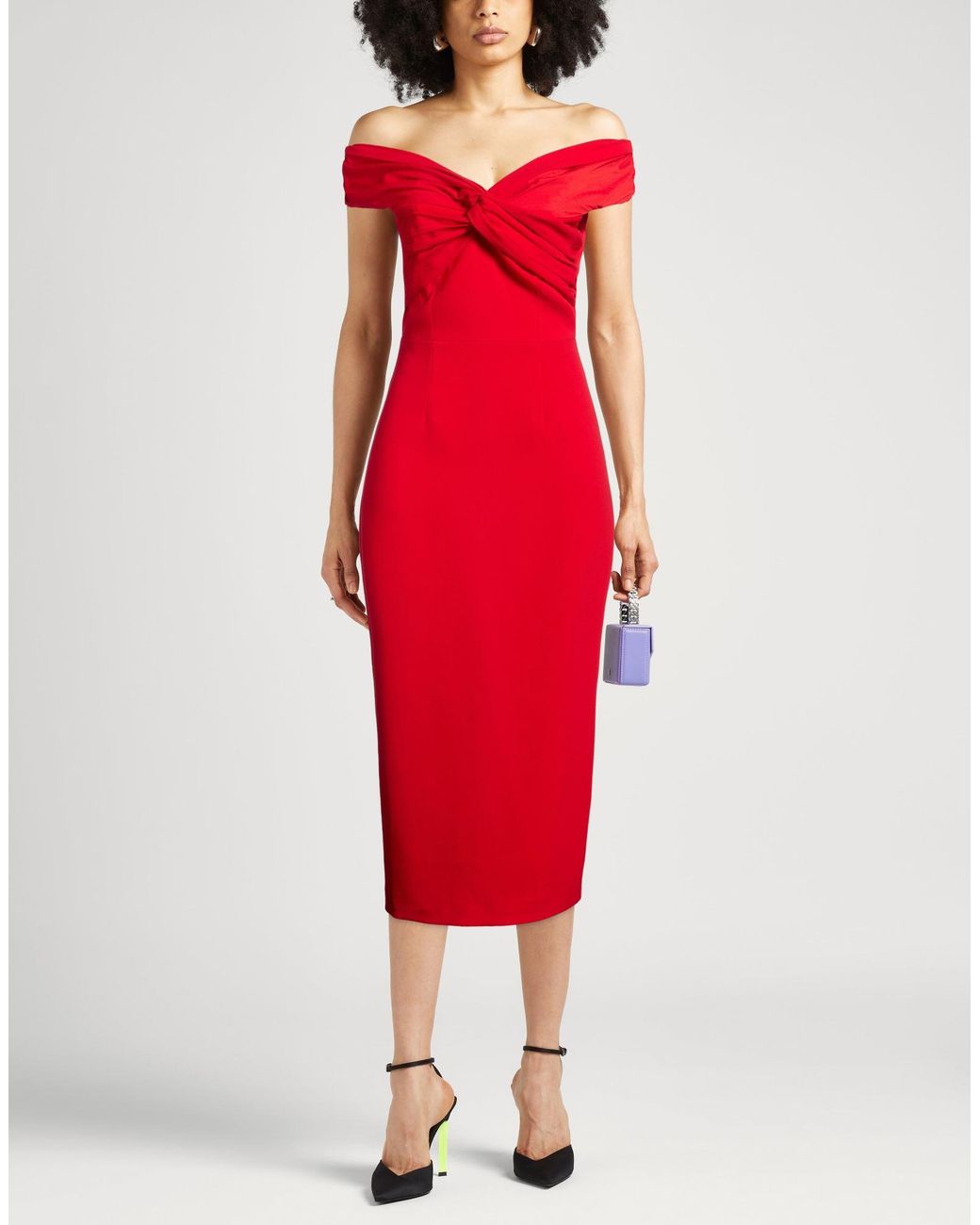 Self-Portrait Red Midi Dress