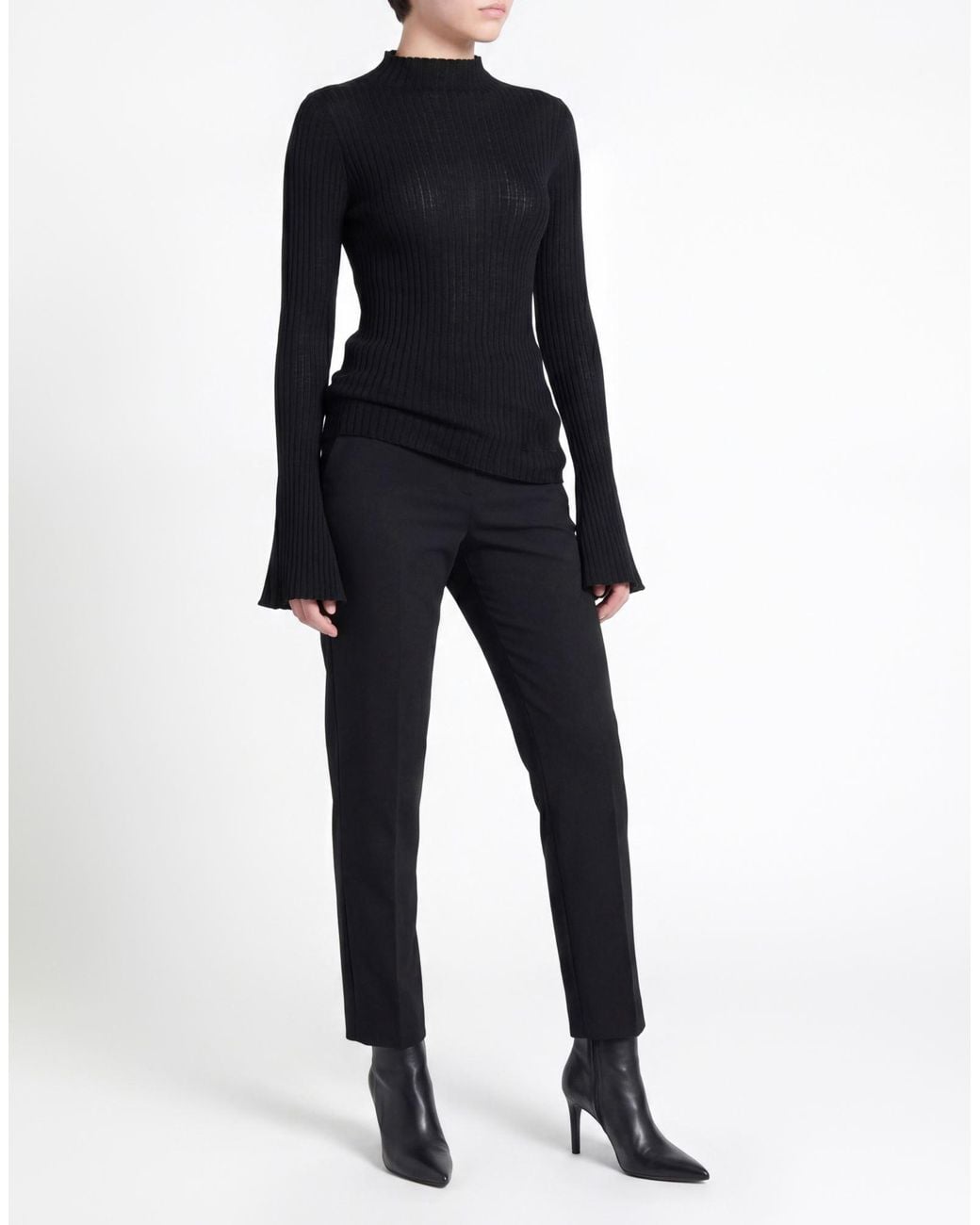 Cruna Black Turtleneck Merino Wool