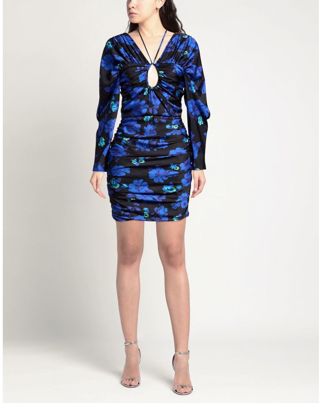 SIMONA CORSELLINI Blue Party Edition Mini Dress Polyester, Elastane