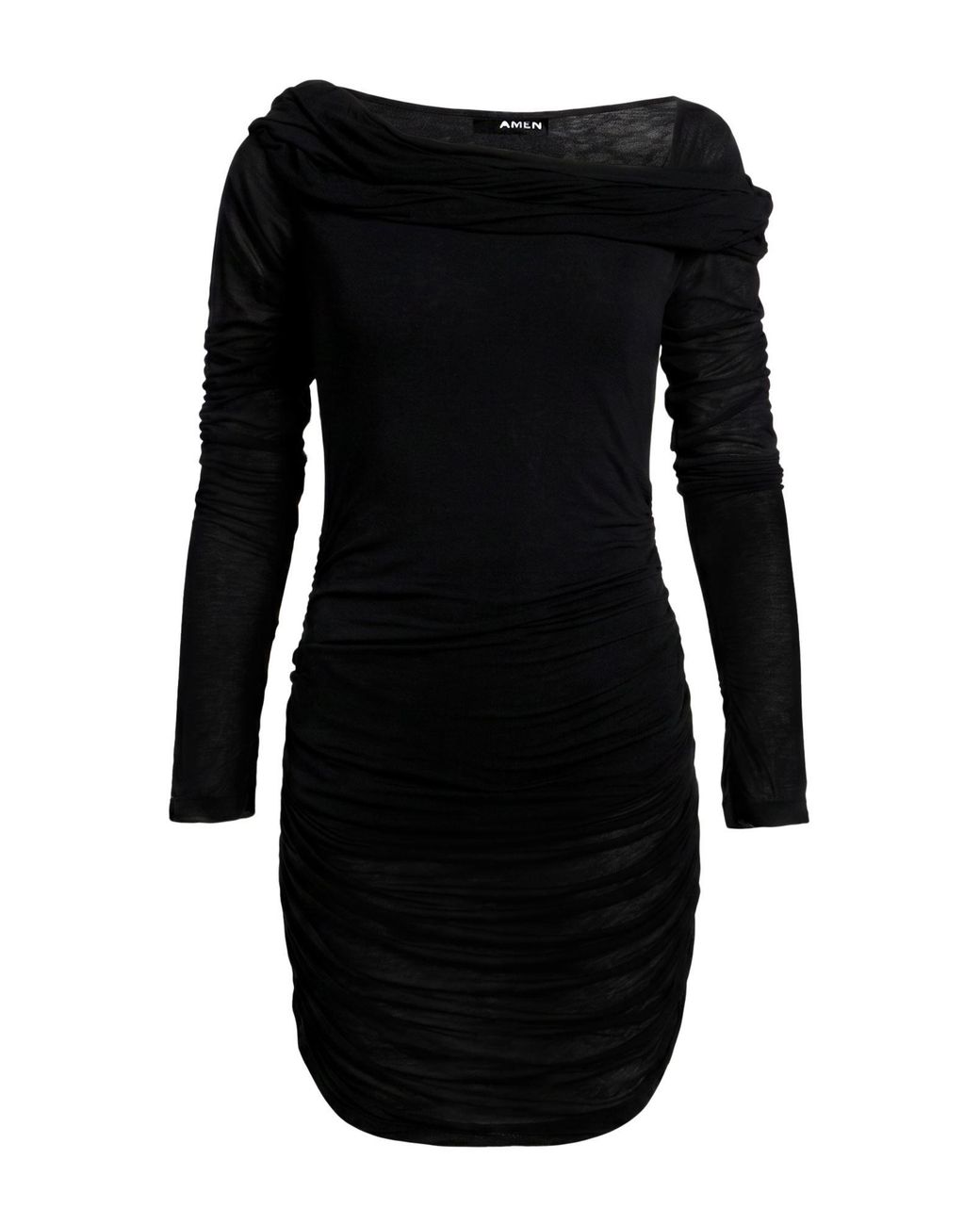 Amen Black Midi Dress Viscose, Polyamide, Cashmere, Elastane