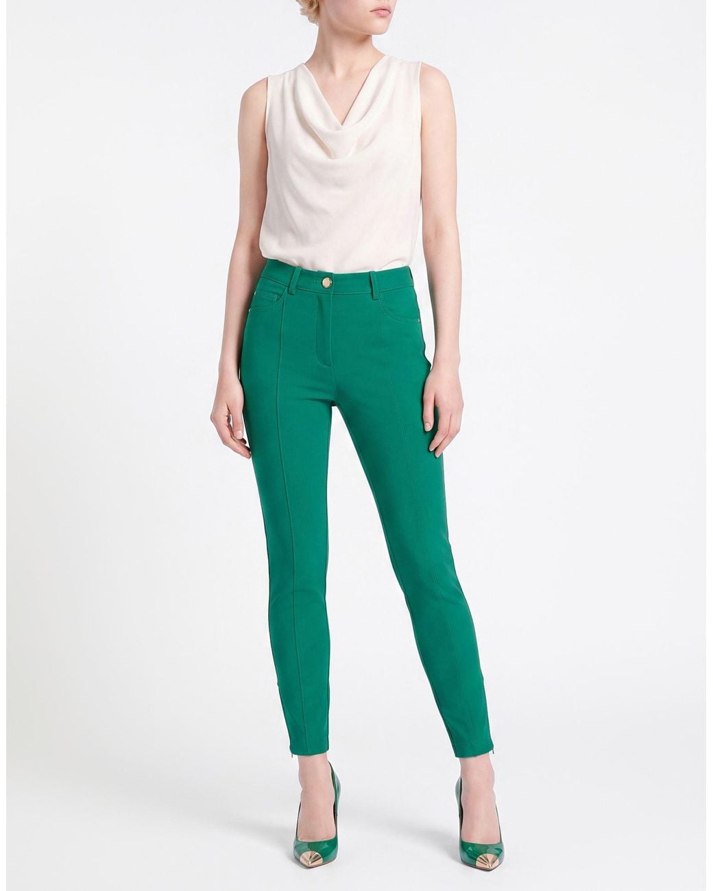 Elisabetta Franchi Green Pants Polyamide, Elastane