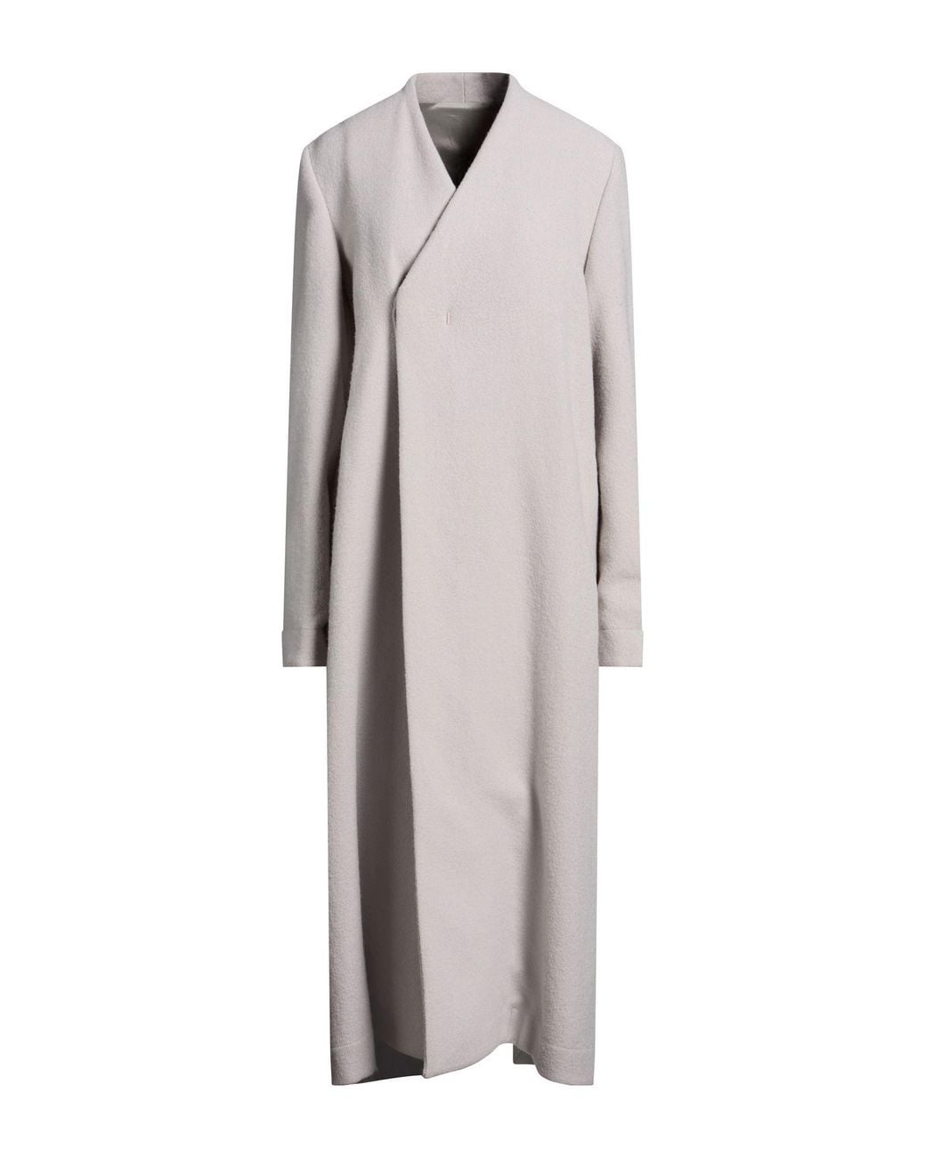 Rick Owens Gray Light Coat Virgin Wool