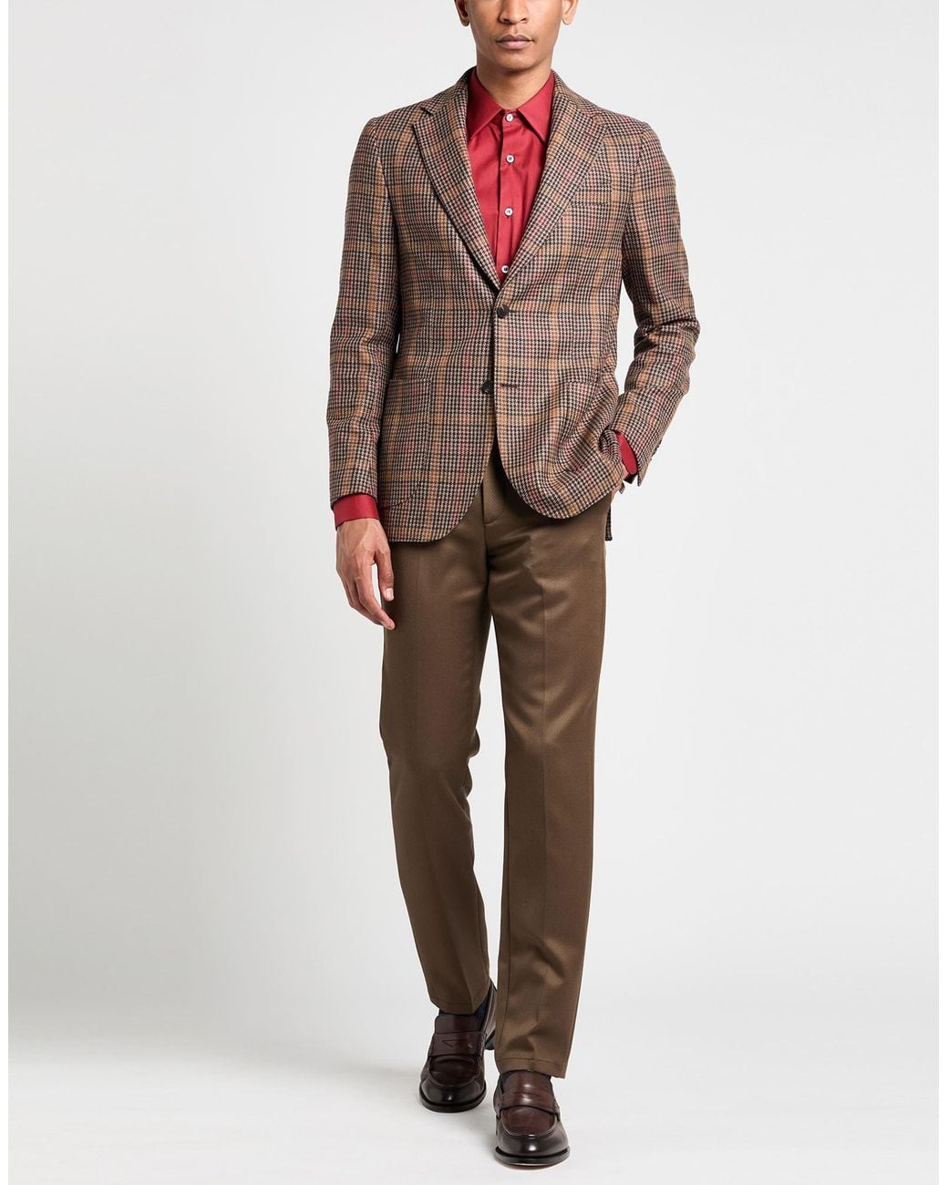 Giampaolo Brown Light Blazer Virgin Wool, Cotton for men