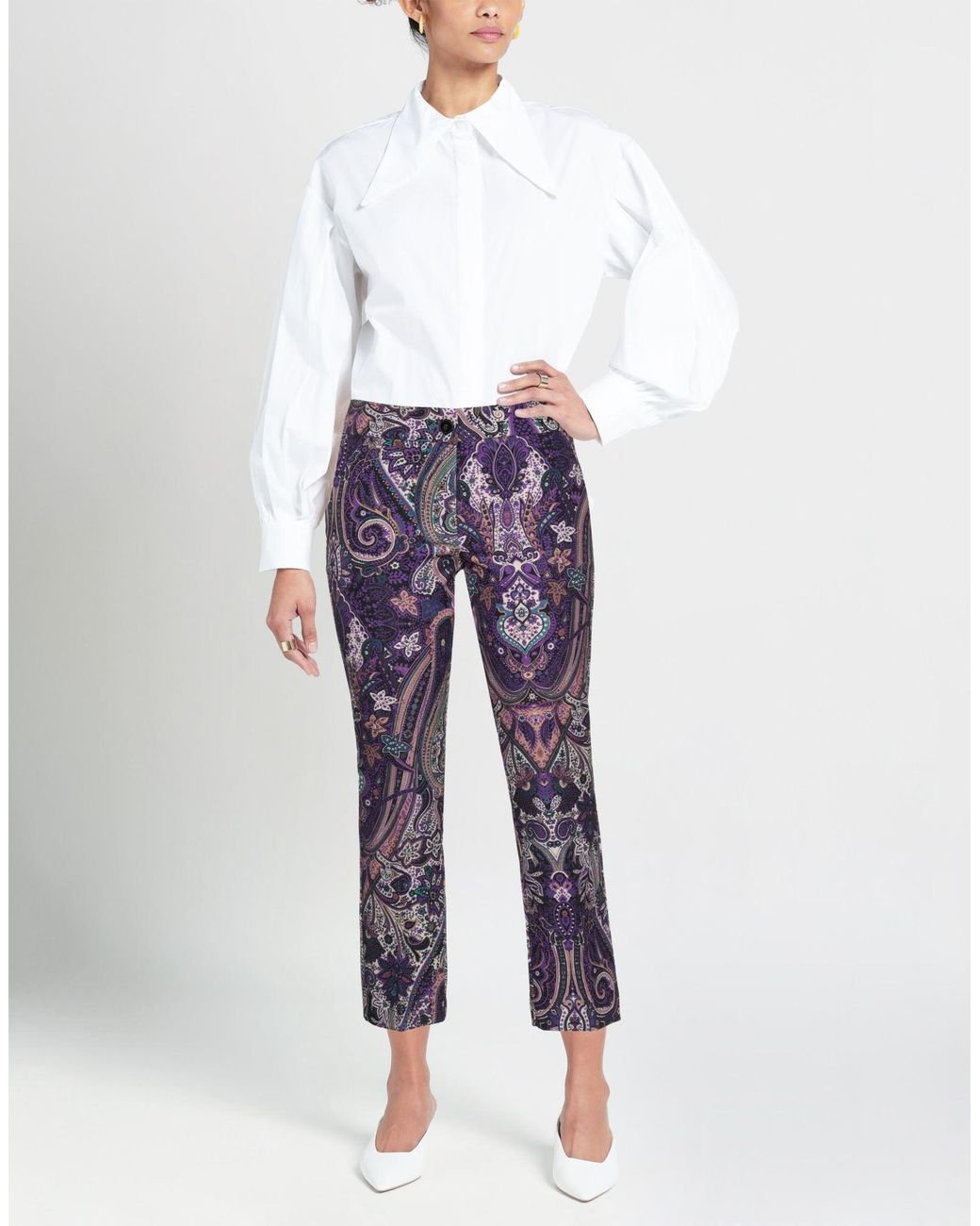 Marella Blue Pants Polyester, Elastane