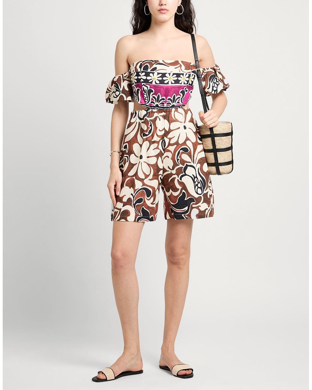 Dixie Brown Playsuit Linen, Viscose