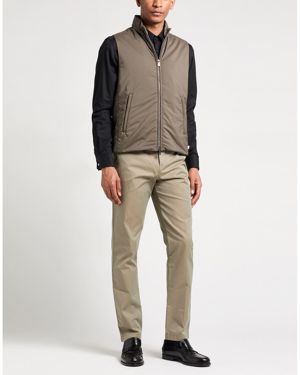 Fedeli Brown Taupe Vest Polyester for men