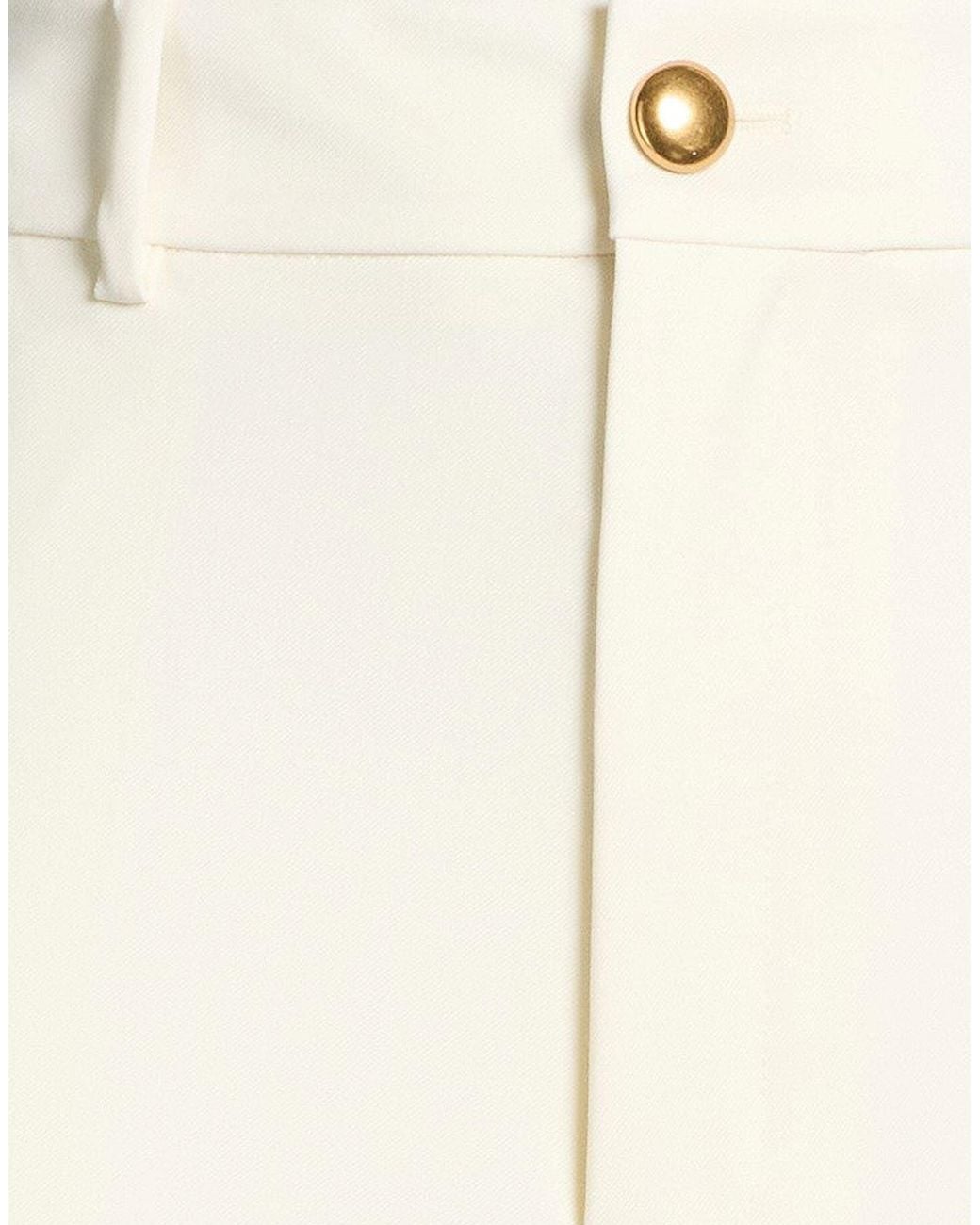 P.A.R.O.S.H. White Cream Pants Virgin Wool, Elastane
