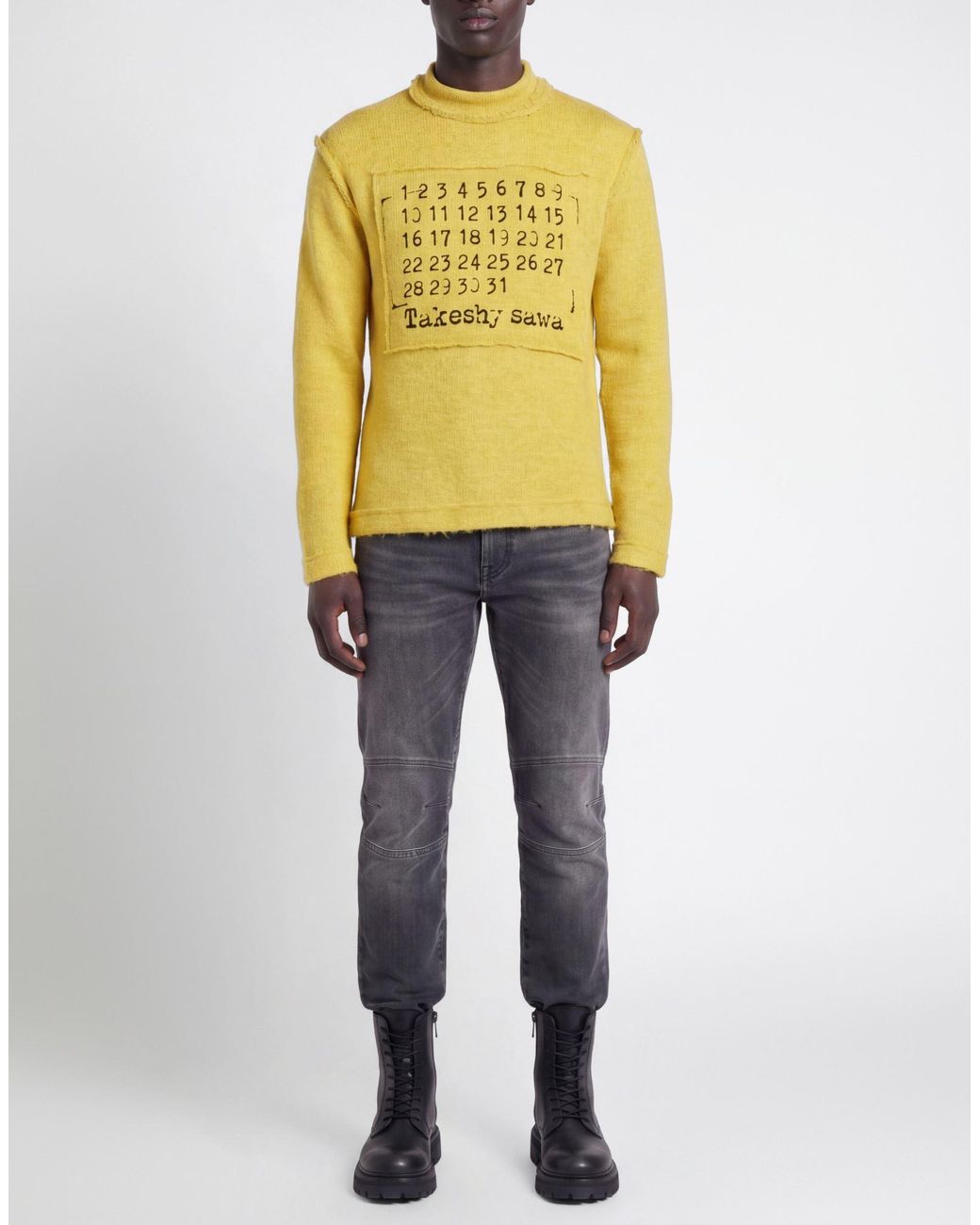 Takeshy Kurosawa Yellow Sweater Acrylic, Polyester, Nylon, Wool, Elastane for men