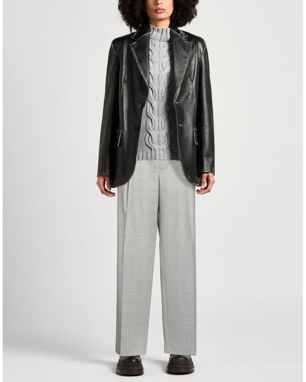 Dries Van Noten Gray Light Pants Wool