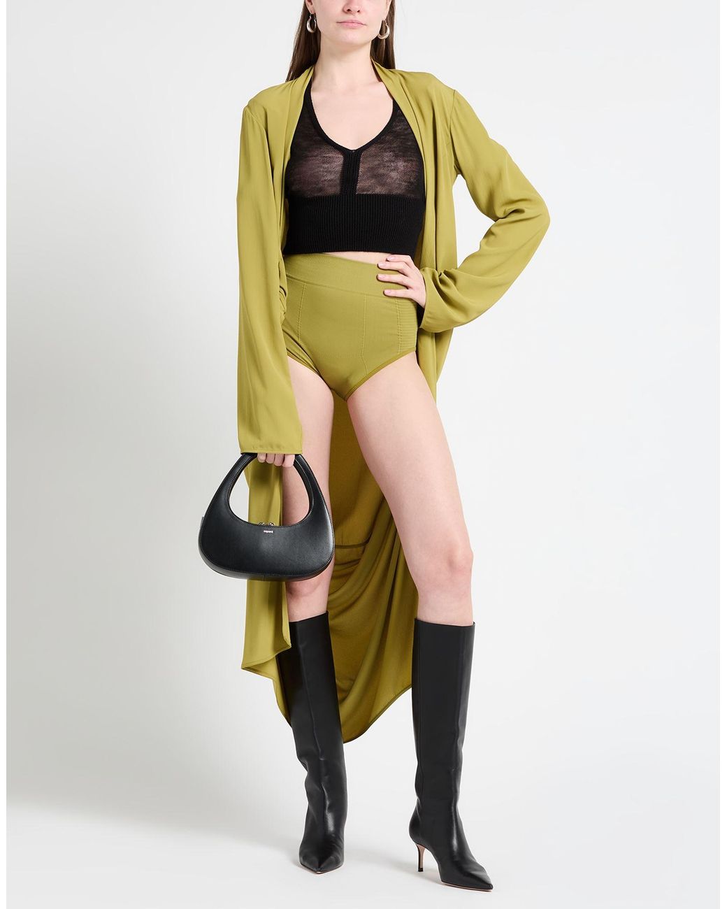 Rick Owens Green Lime Shorts & Bermuda Shorts Polyamide, Elastane
