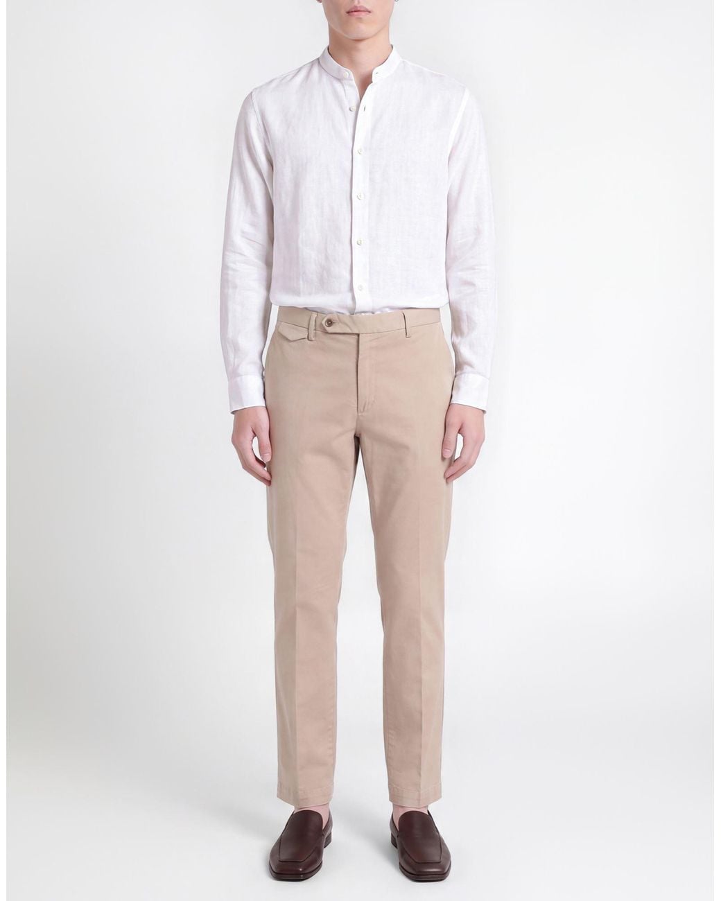 Paoloni Natural Pants Cotton, Elastane for men