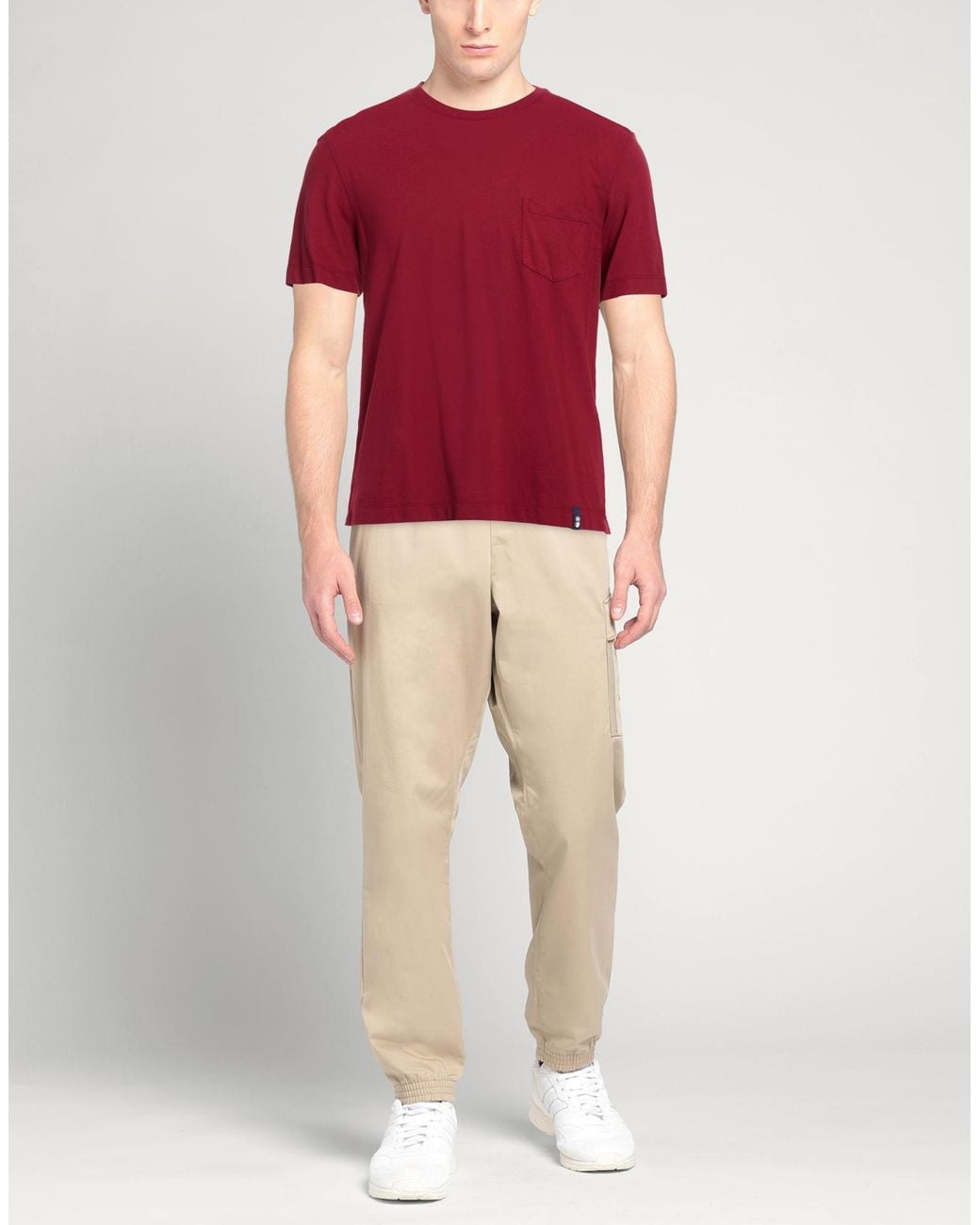 Drumohr Red Burgundy T-Shirt Cotton for men