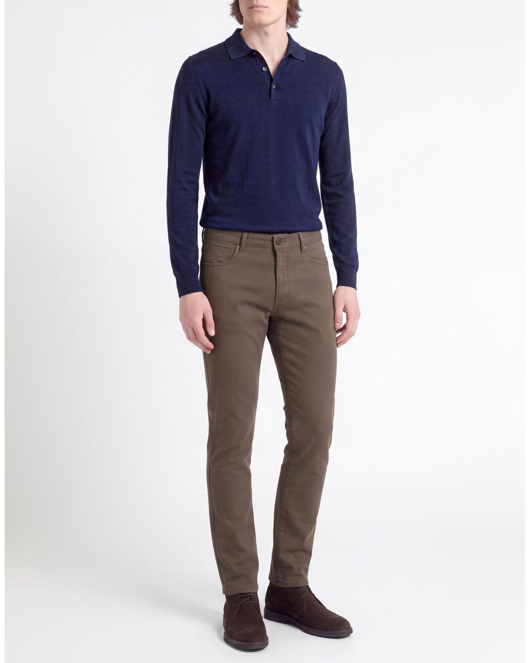 Bugatti Gray Military Pants Cotton, Elastane for men