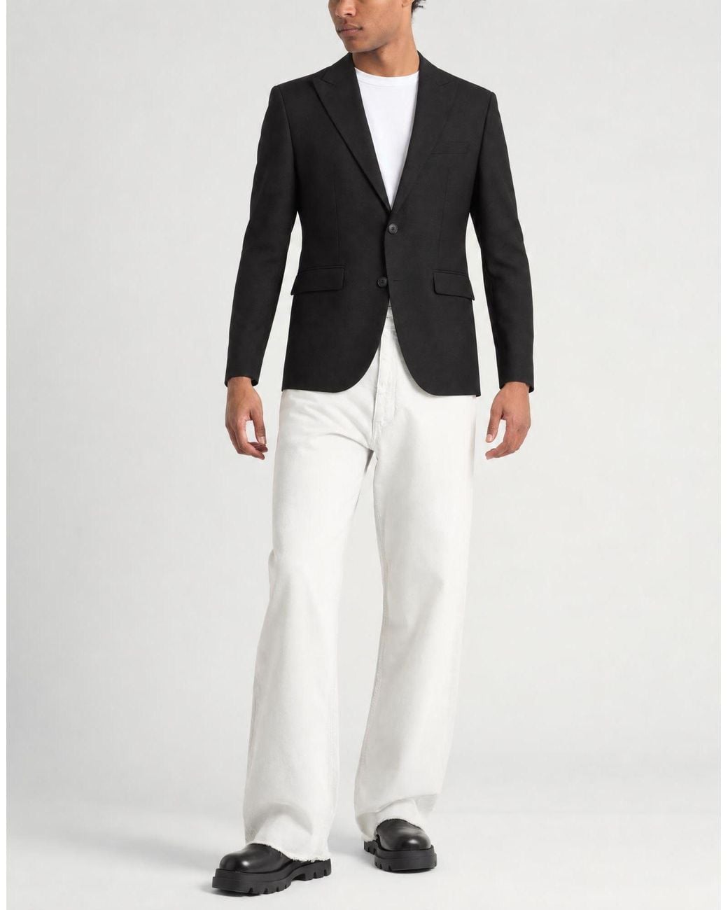 SELECTED Black Blazer Recycled Polyester, Wool for men