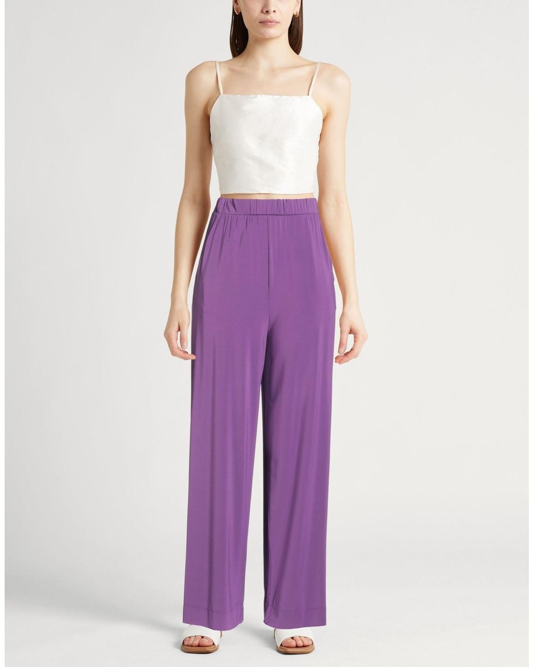 Max Mara Purple Pants Viscose, Elastane