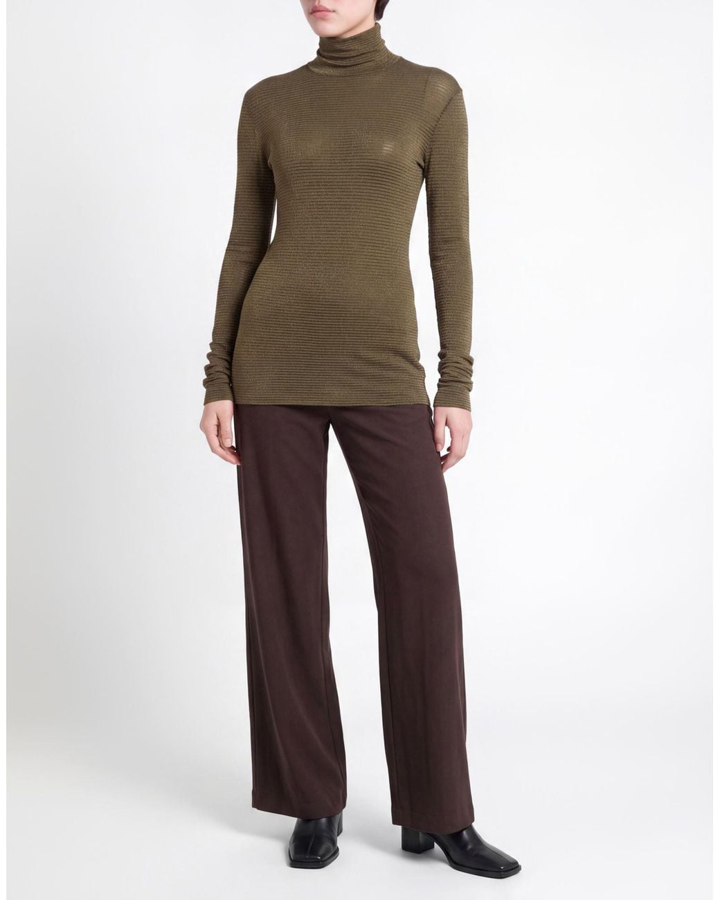 Manila Grace Green Military T-Shirt Polyester, Viscose, Polyamide, Metallic Polyester, Elastane