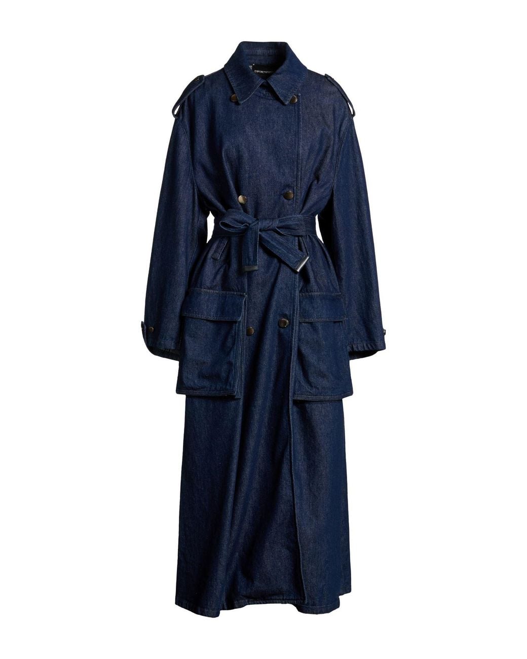 Emporio Armani Blue Denim Outerwear Cotton