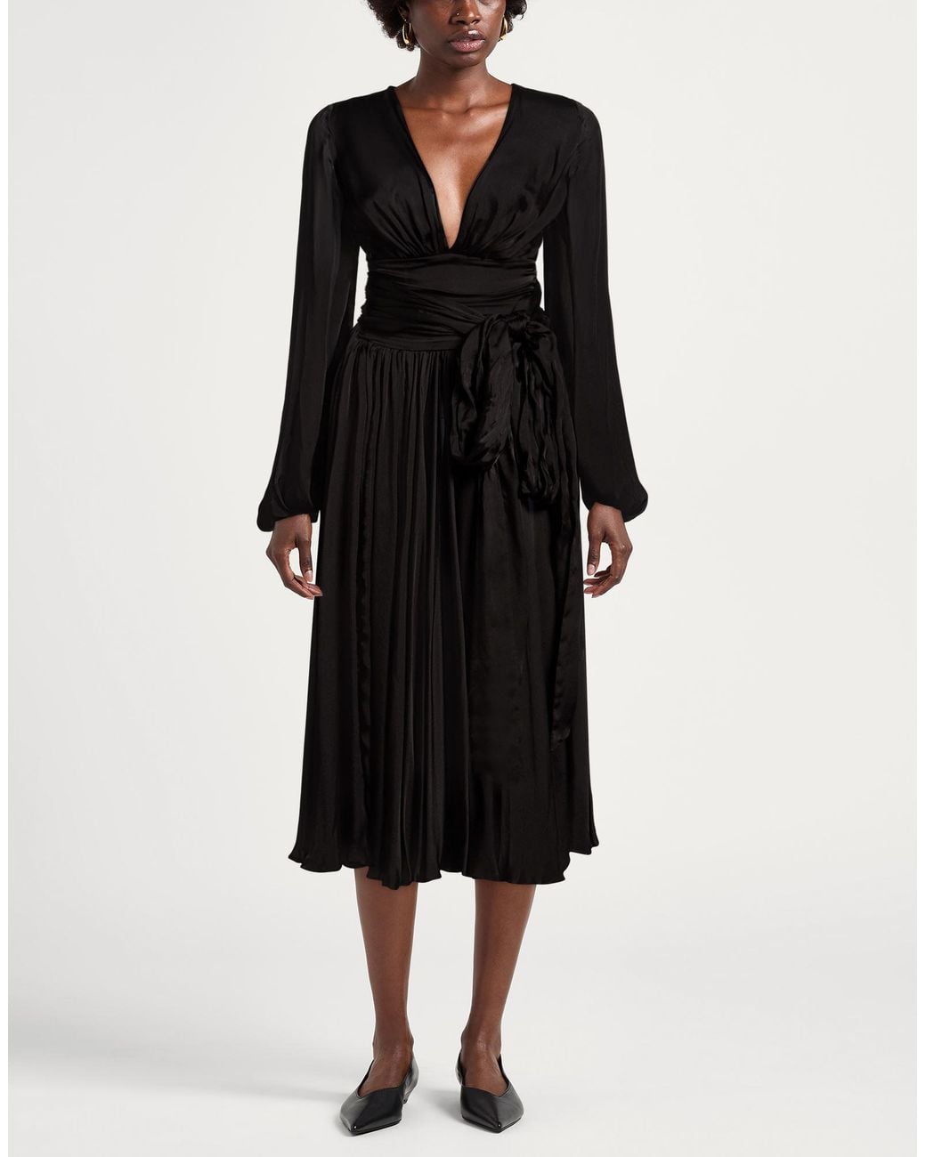 Alexandre Vauthier Black Midi Dress Silk
