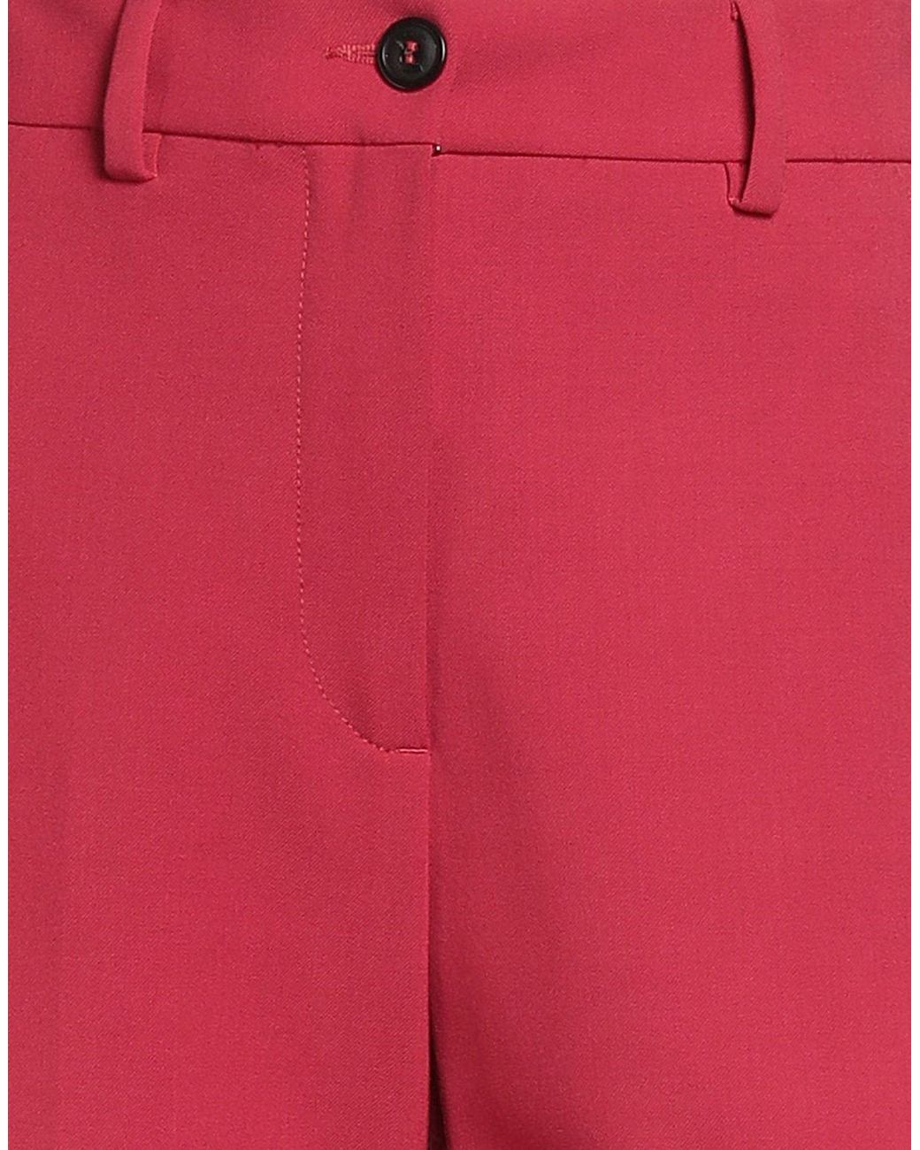 SEVENTY VENEZIA Red Pants Polyester, Virgin Wool, Elastane