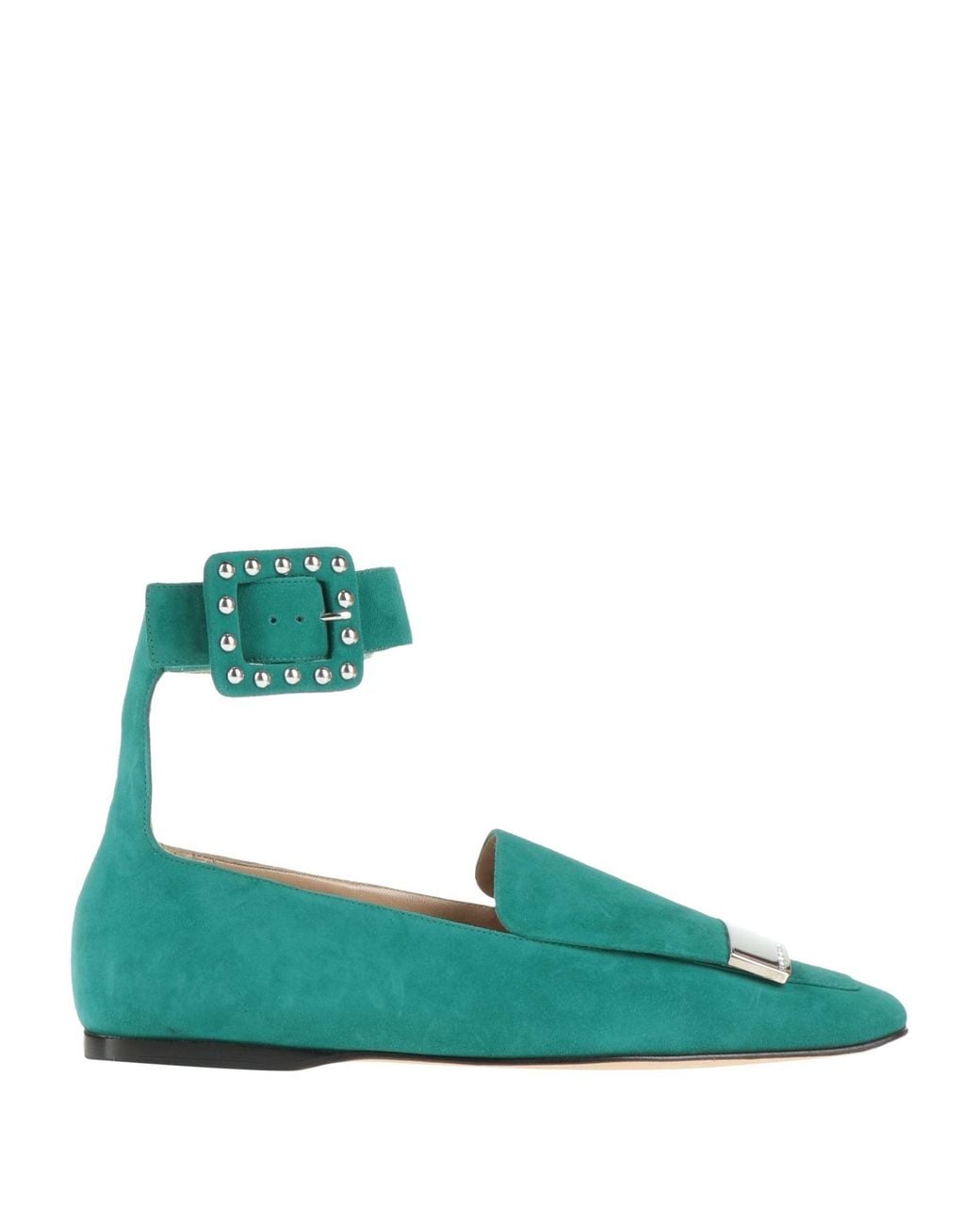 Sergio Rossi Green Emerald Ballet Flats Leather