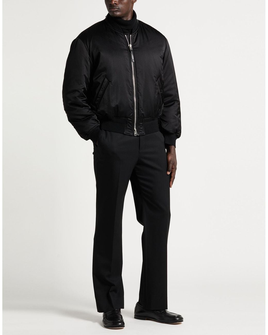 Tom Ford Black Jacket Silk, Calfskin for men