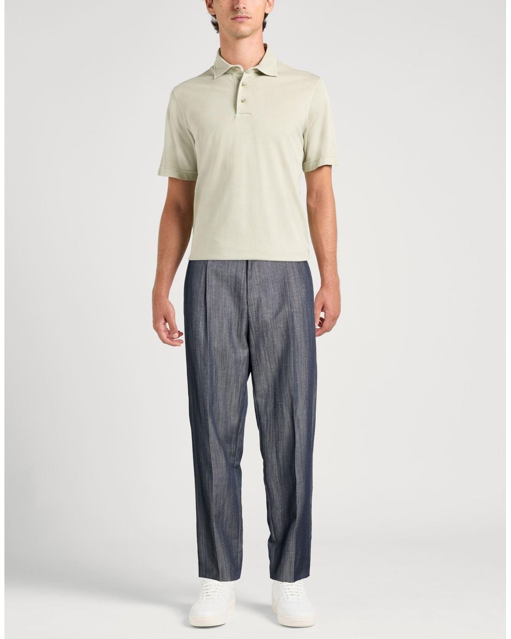HUGO Gray Pants Virgin Wool, Linen, Polyamide for men