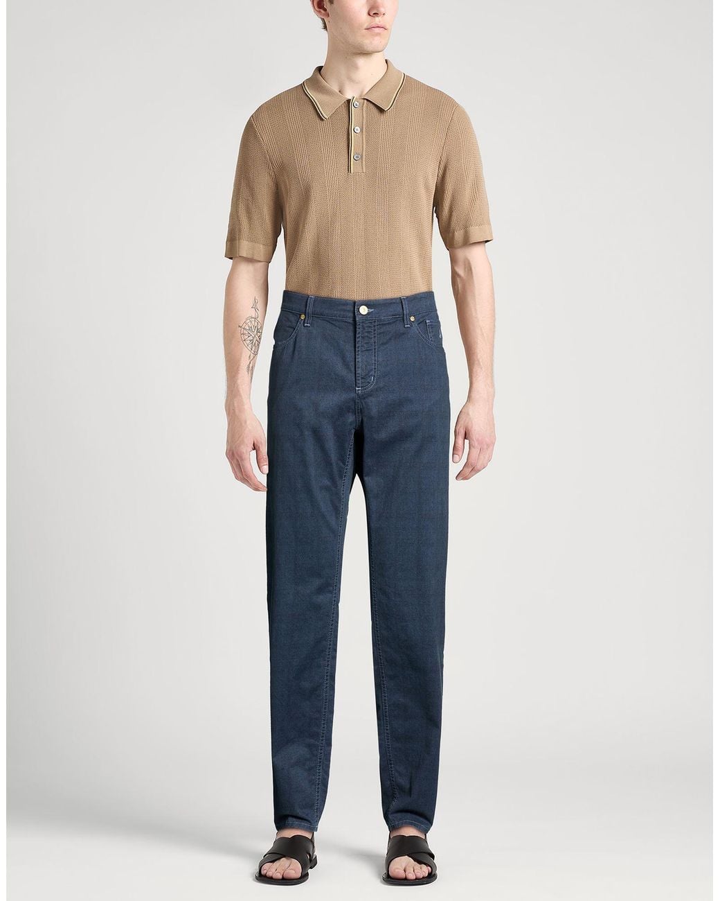 Jeckerson Blue Slate Pants Cotton, Elastane for men