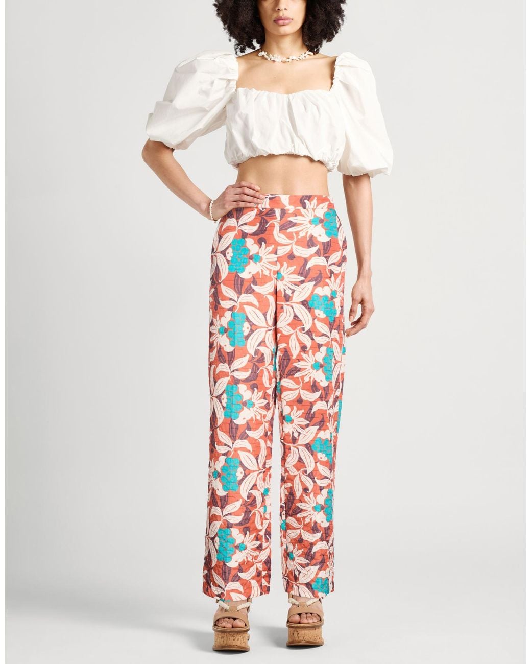 Maliparmi White Rust Pants Polyester