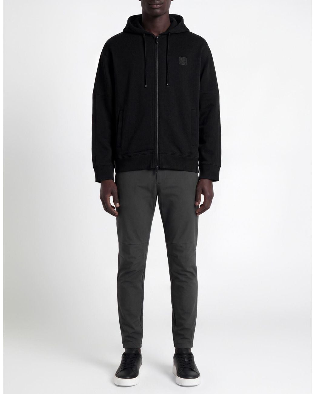 ARMANI EXCHANGE Black Sweatshirt Cotton, Polyester, Elastane for men
