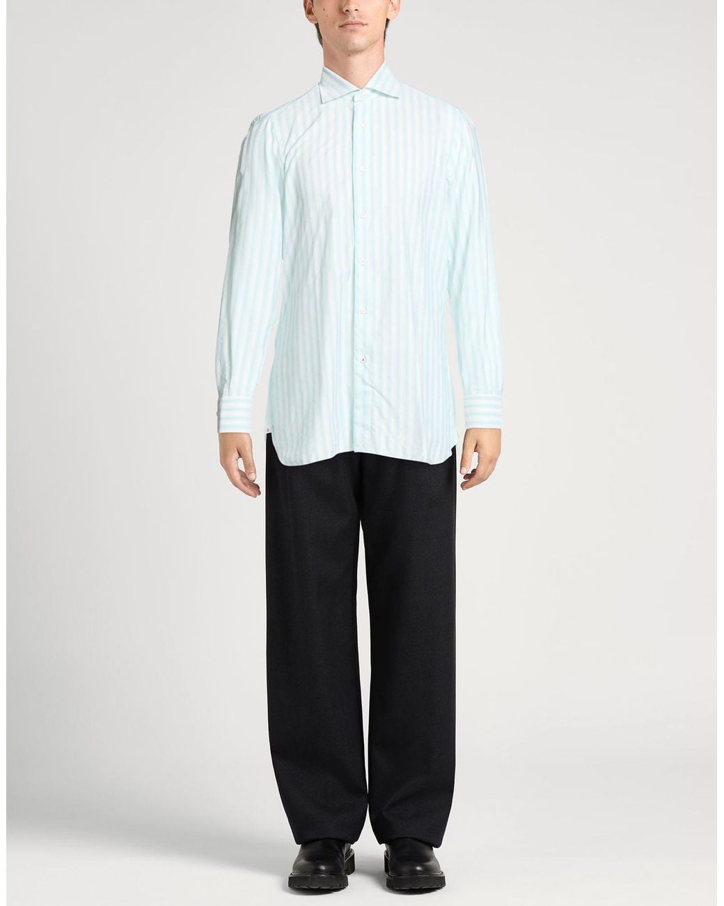 Isaia Blue Shirt Cotton for men