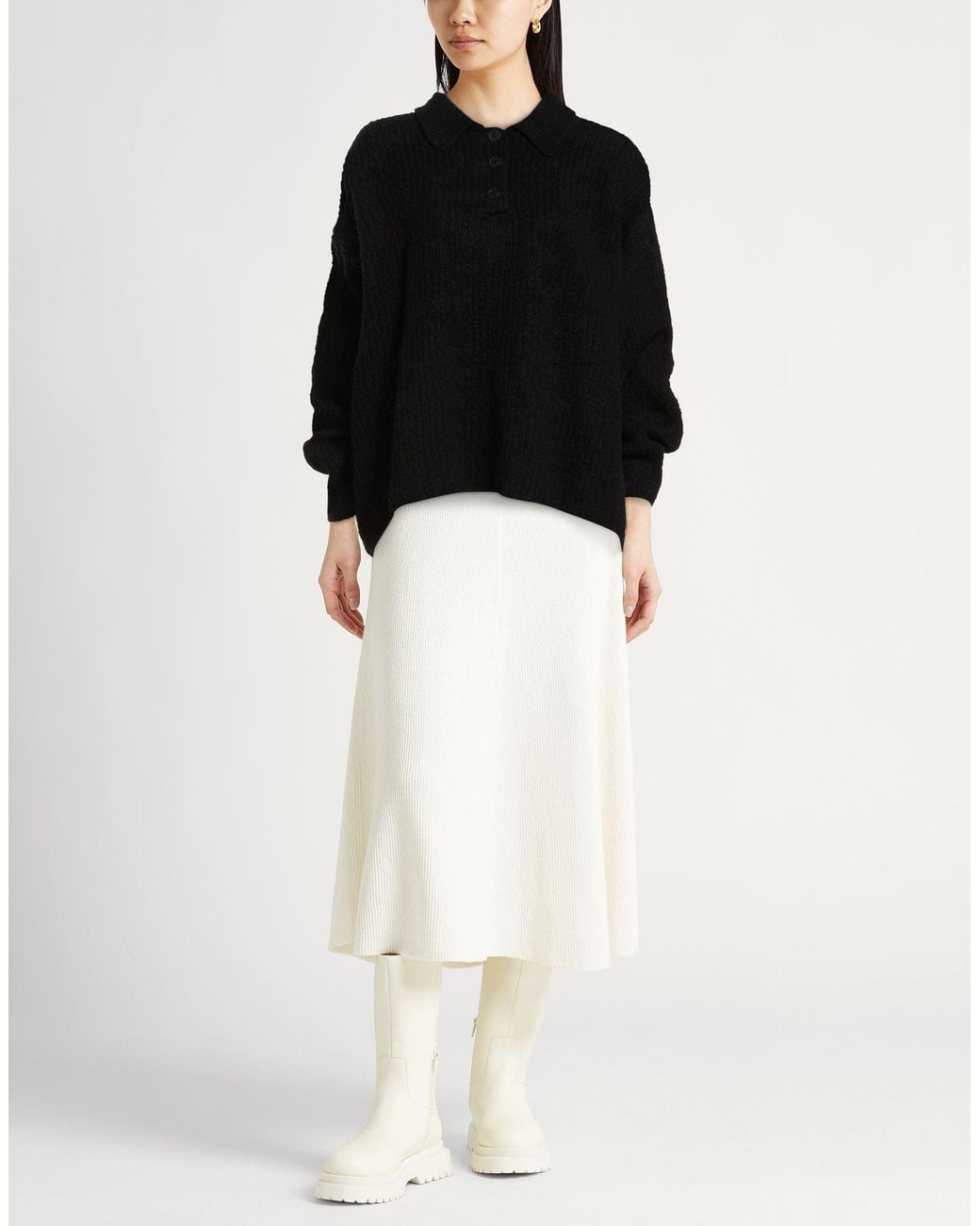 Lardini Black Sweater Wool, Cashmere, Nylon