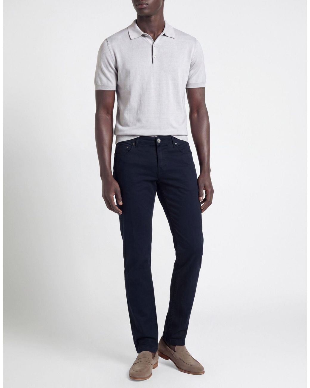 RE_HASH Blue Pants Cotton, Elastane for men