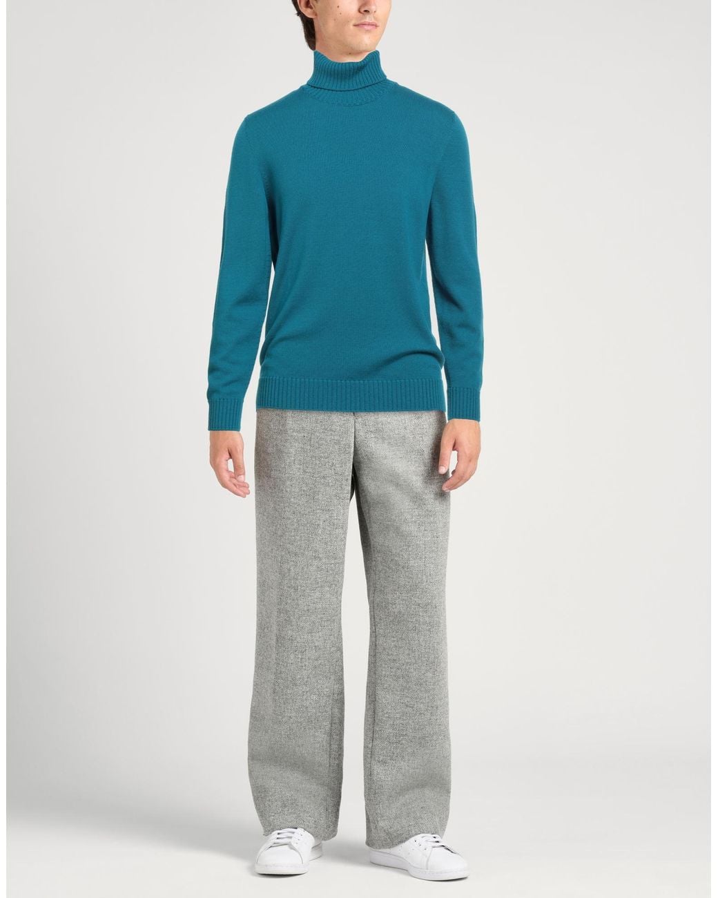 Drumohr Blue Turtleneck Merino Wool for men