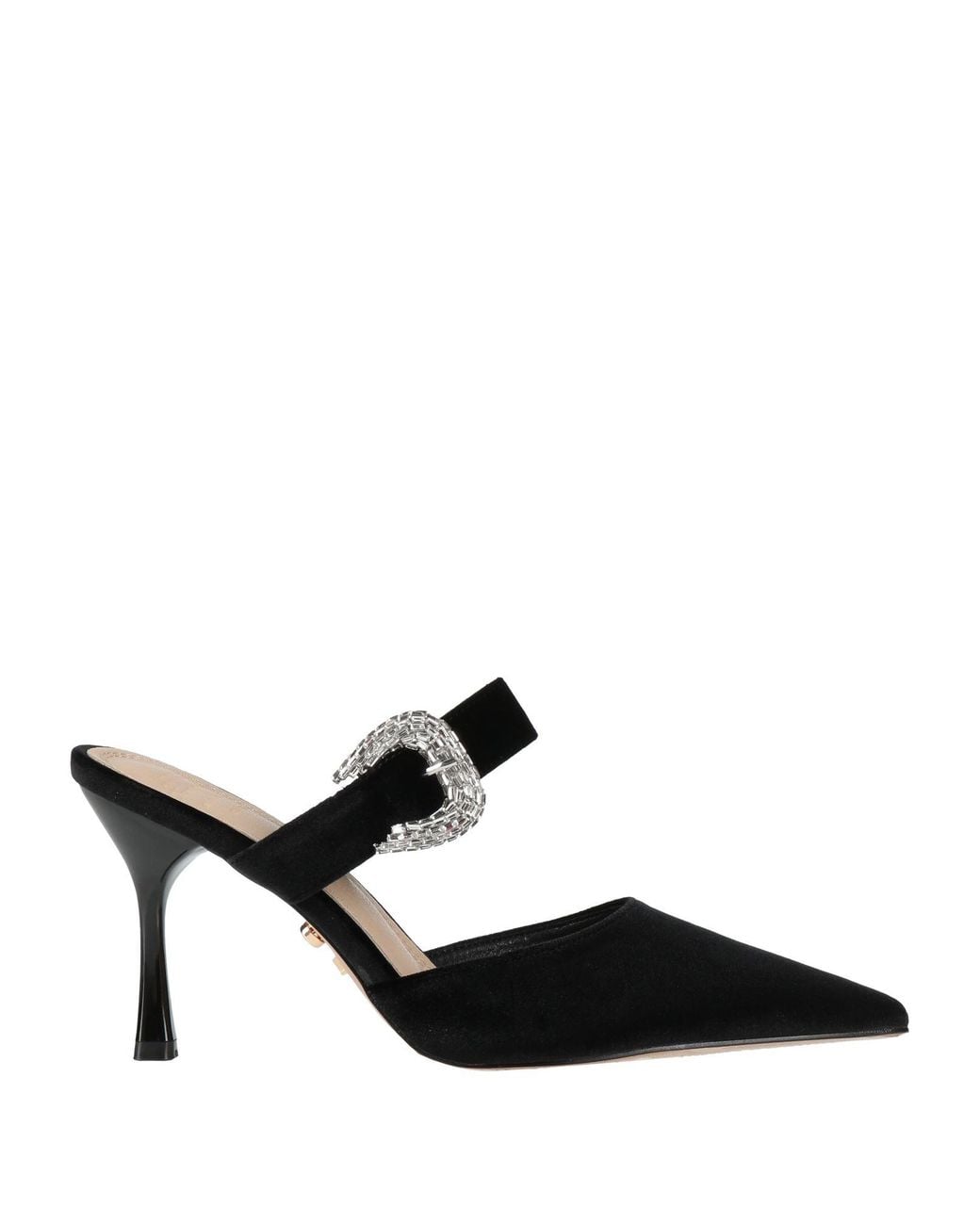 Twenty Four Haitch Black Mules & Clogs Synthetic Material, Textile Fibers