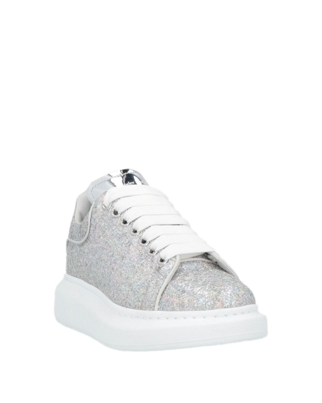 McQueen White Sneakers Textile Fibers