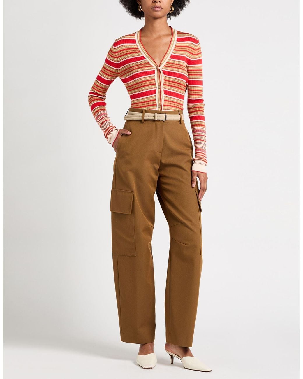 Fendi Red Cardigan Silk, Cotton, Polyamide