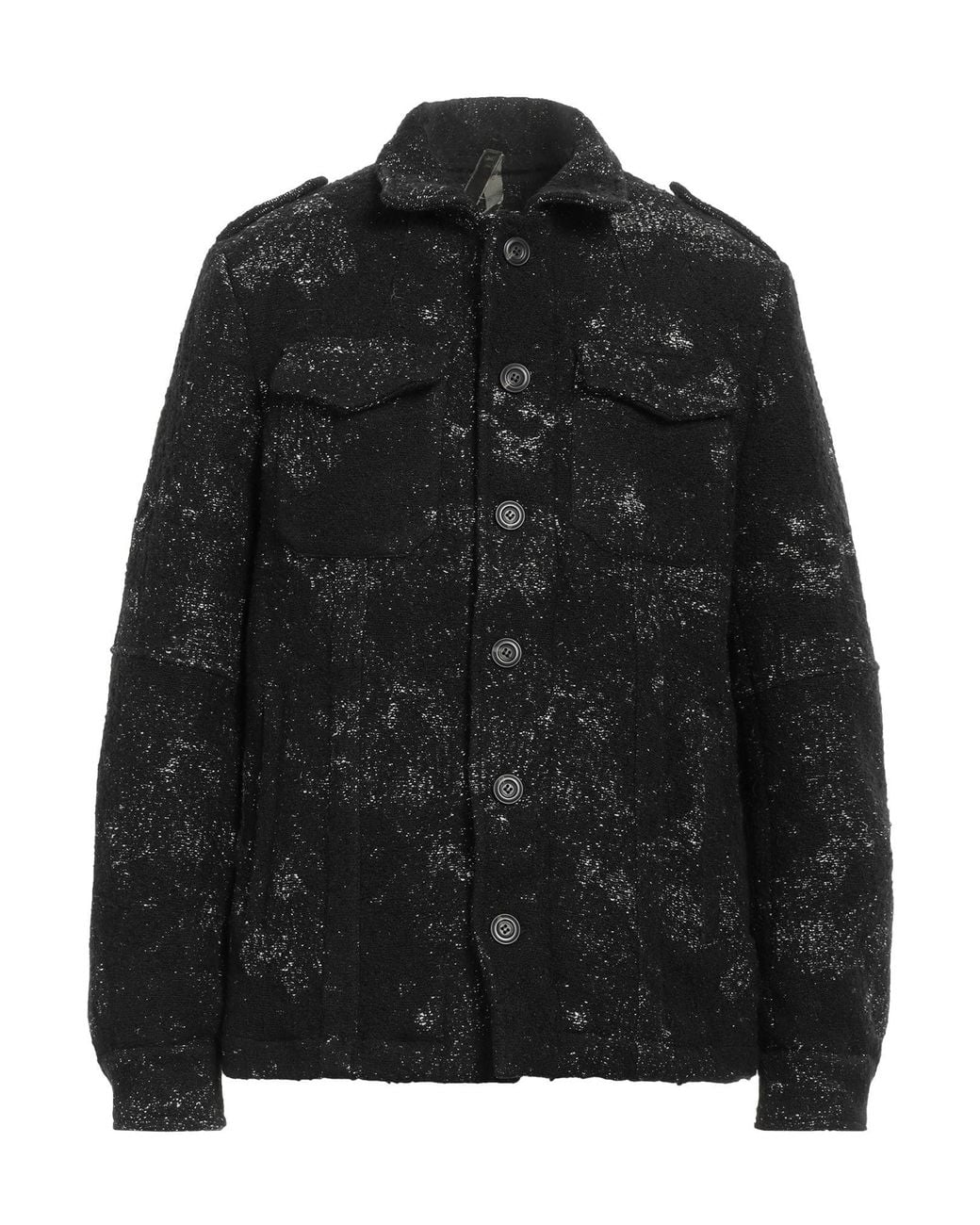 Messagerie Black Jacket Wool, Hemp, Acrylic, Polyester, Virgin Wool for men