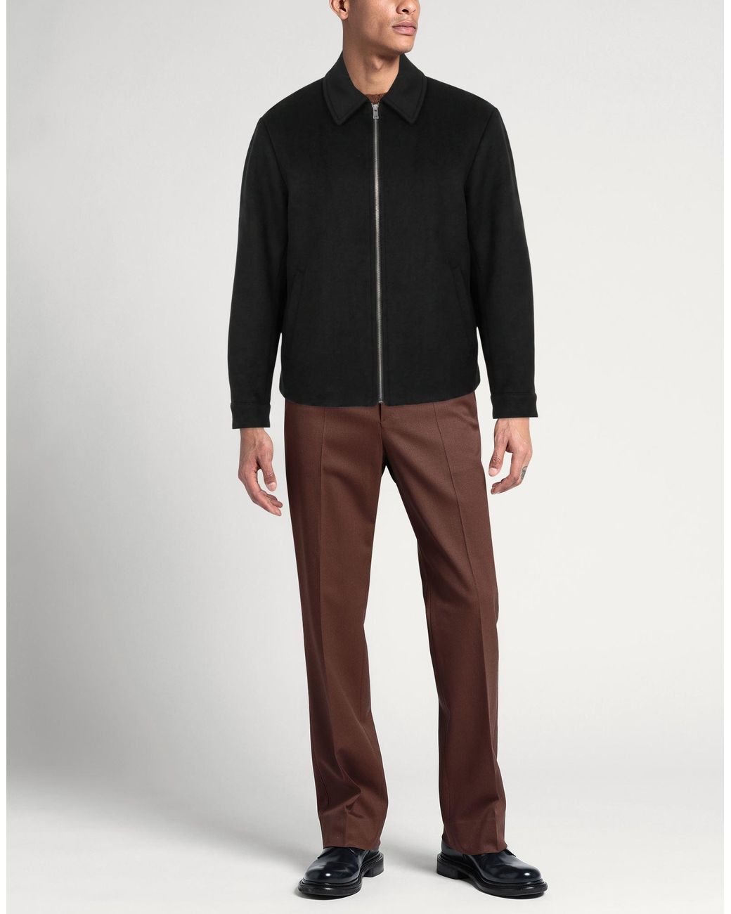 ADHOCONCEPT Black Coat for men